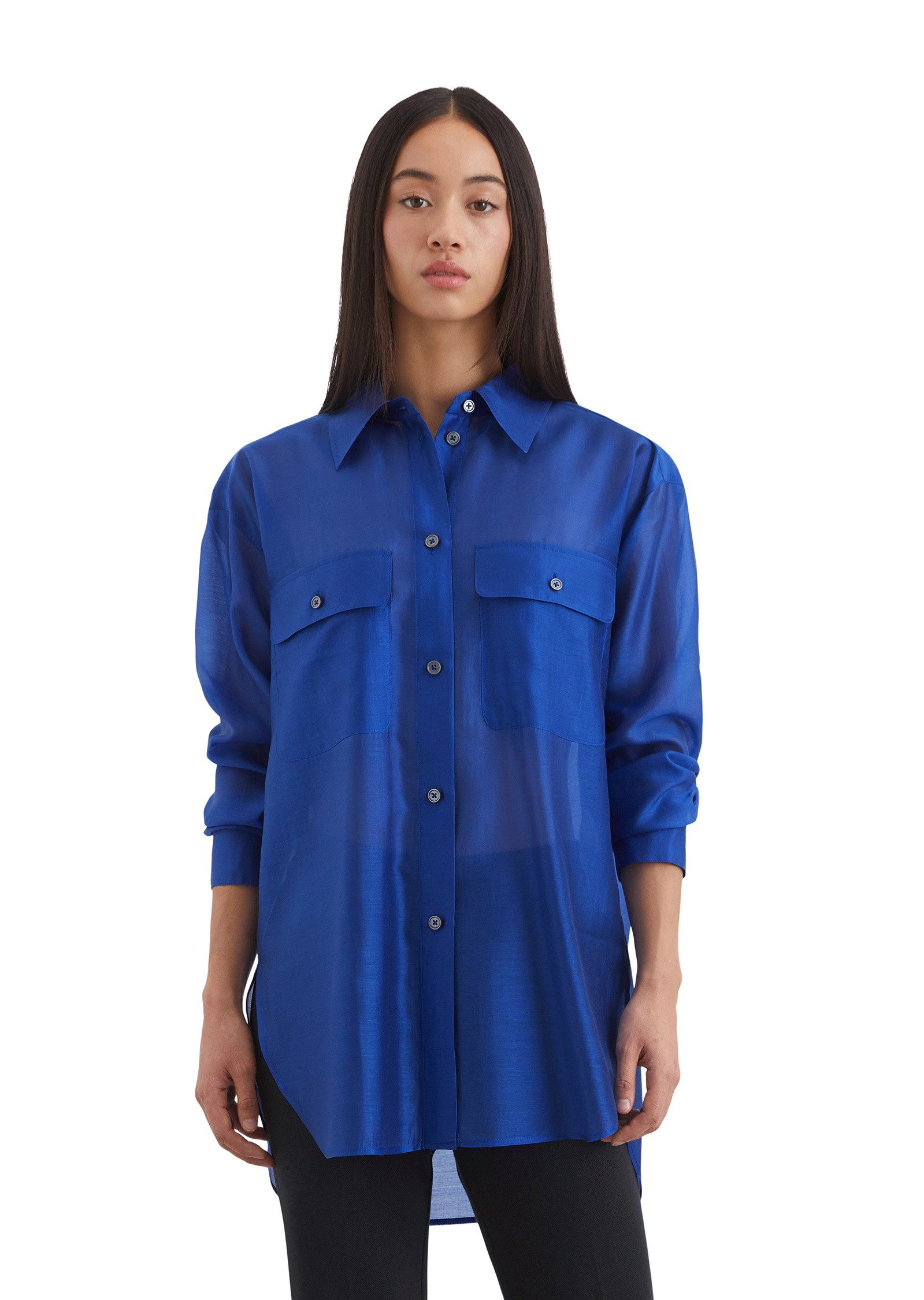Langarmbluse aus TENCEL™ Lyocell-Mix