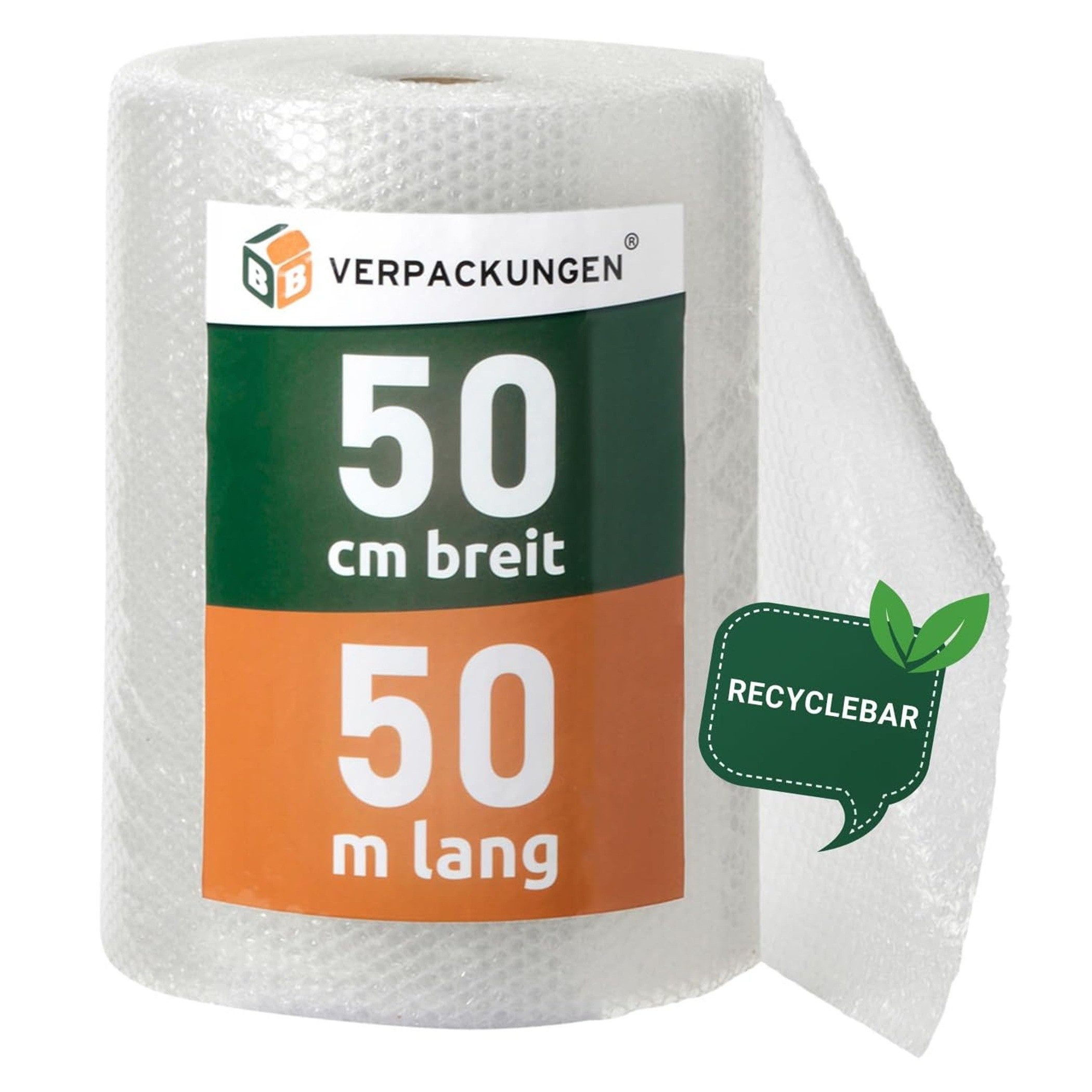 BB-Verpackungen Schutzfolie Luftpolsterfolie (0,5 x 50 m) 2-lagig, (1-St), 2-lagig, 0,5 x 50 m, 60 my