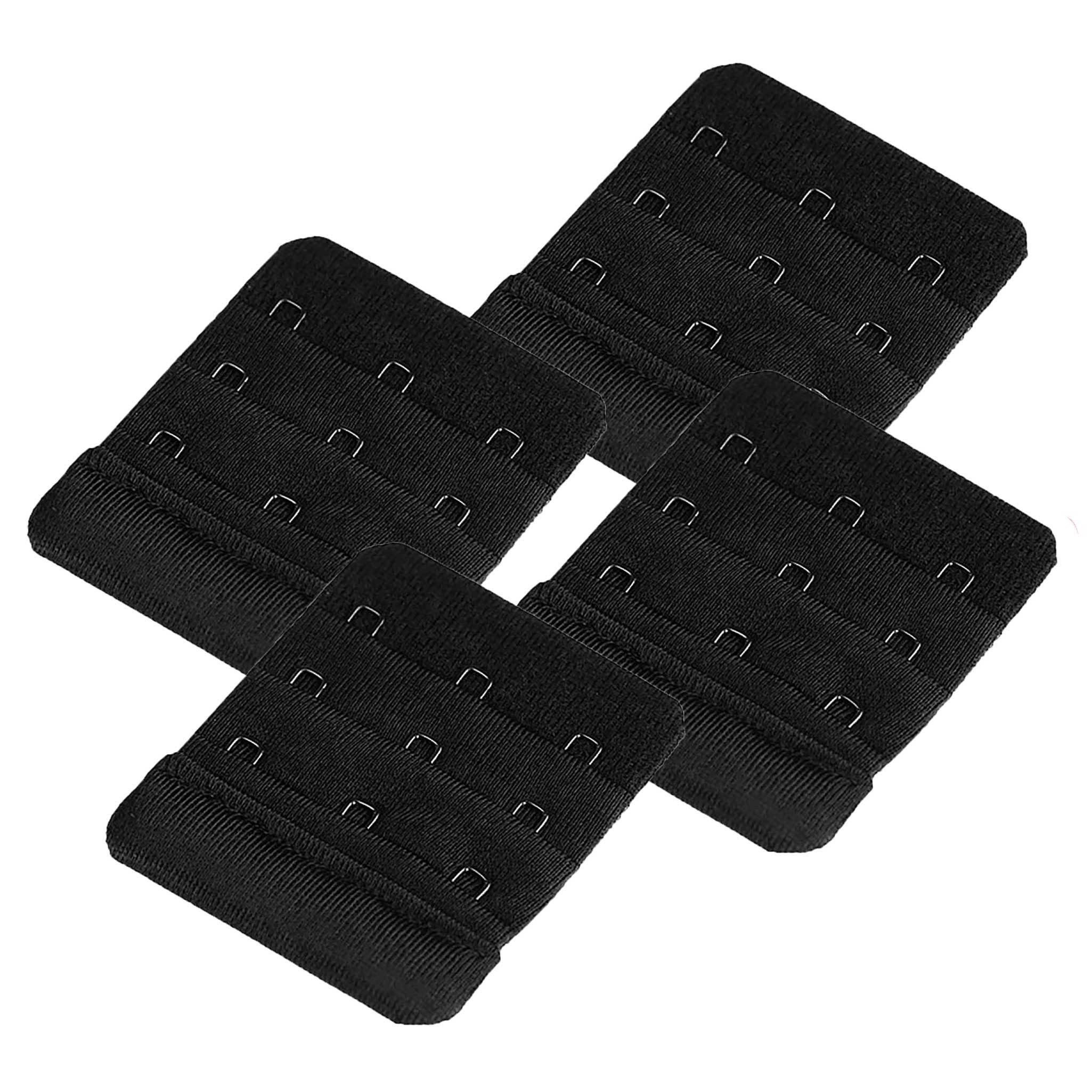 maDDma BH-Verlängerung 4 BH-Verlängerung ohne Gummiband 50 mm 3 Reihen BH Zubehör (Sparpaket), schwarz