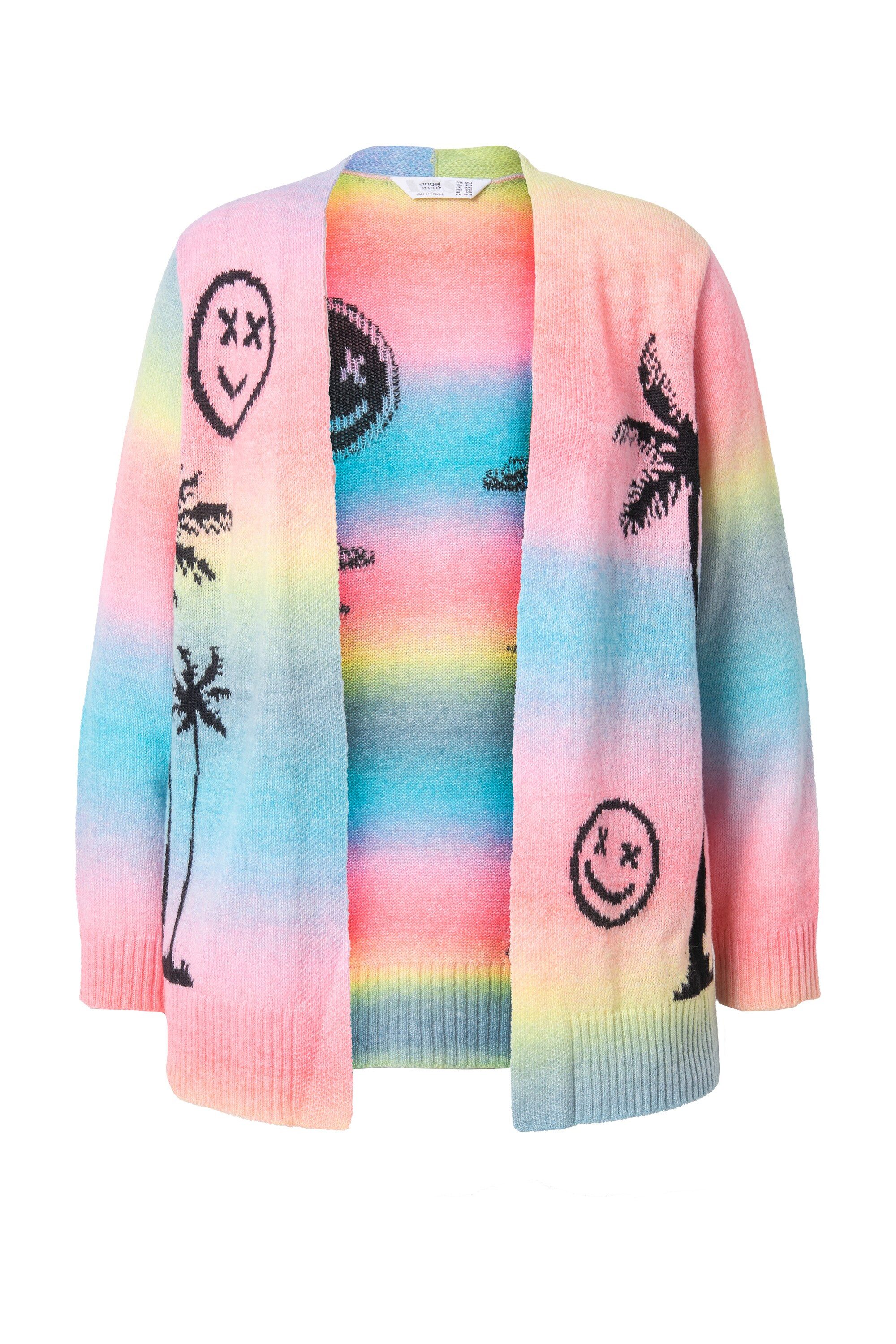 Angel of Style Strickjacke Strickjacke Straight Fit Palmen Smileys günstig online kaufen