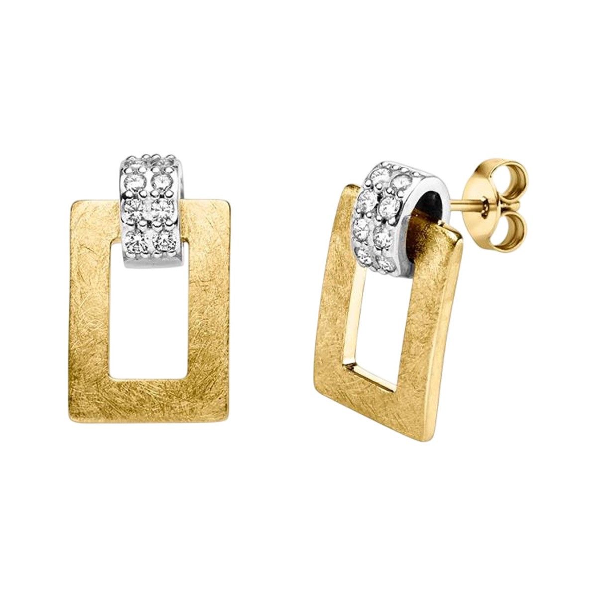 VIVENTY Paar Ohrstecker Ohrstecker Damen mit 16 Zirkonia Gold Silber 787524