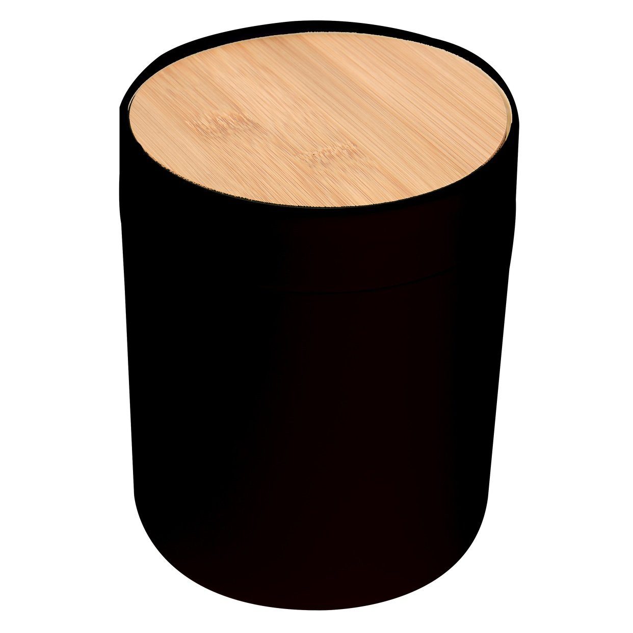 spirella Kosmetikeimer ALAIS, Kosmetik-Schwingdeckeleimer, Bambus / PP, 2,5 L, schwarz