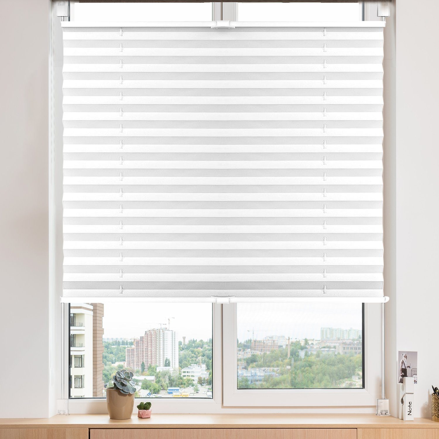 i@home Plissee Lichtschutz, Klemmfix ohne Bohren, Lichtschutz, mit Klemmträger, Klemmfix, Einfache Montage