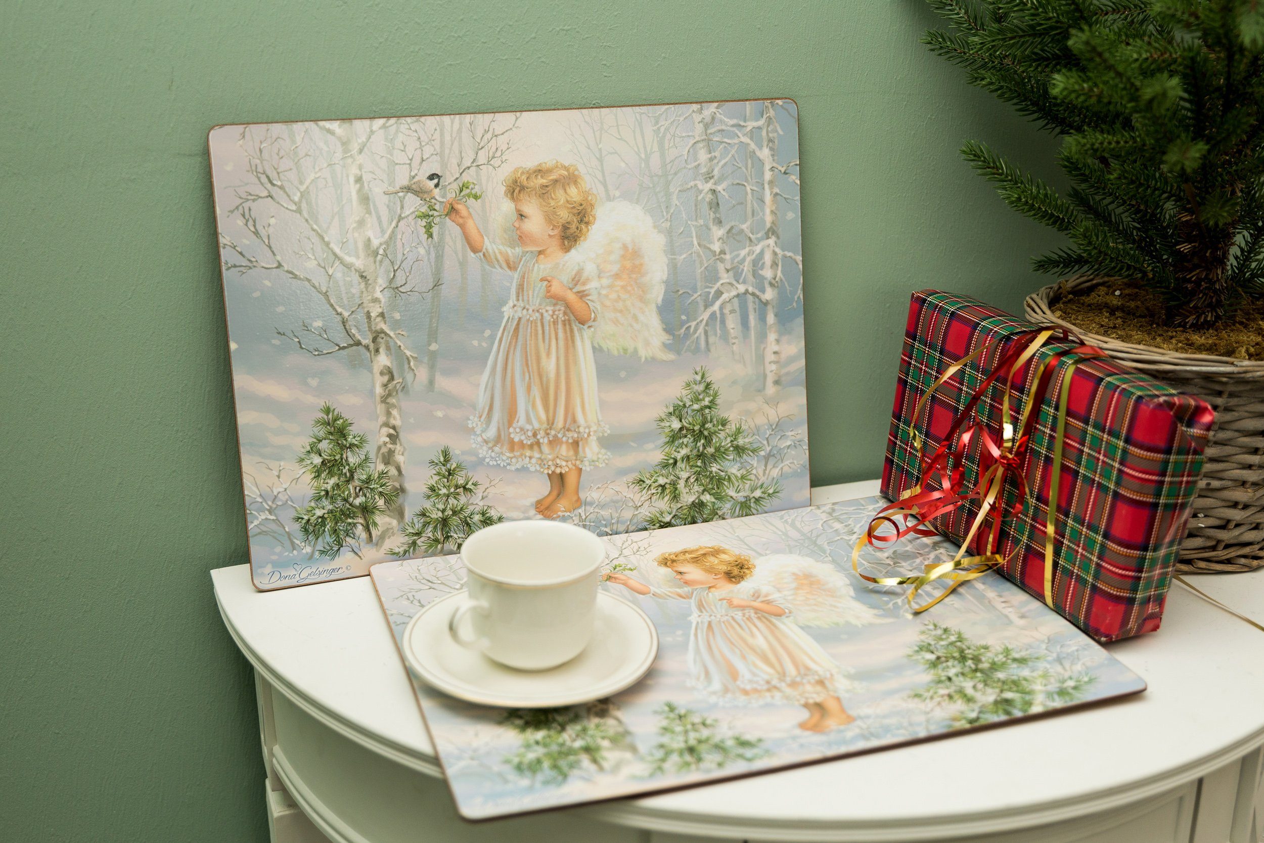 Wohnando Platzset Platzset aus Kork für den Tisch winterlicher Engel - 2er günstig online kaufen