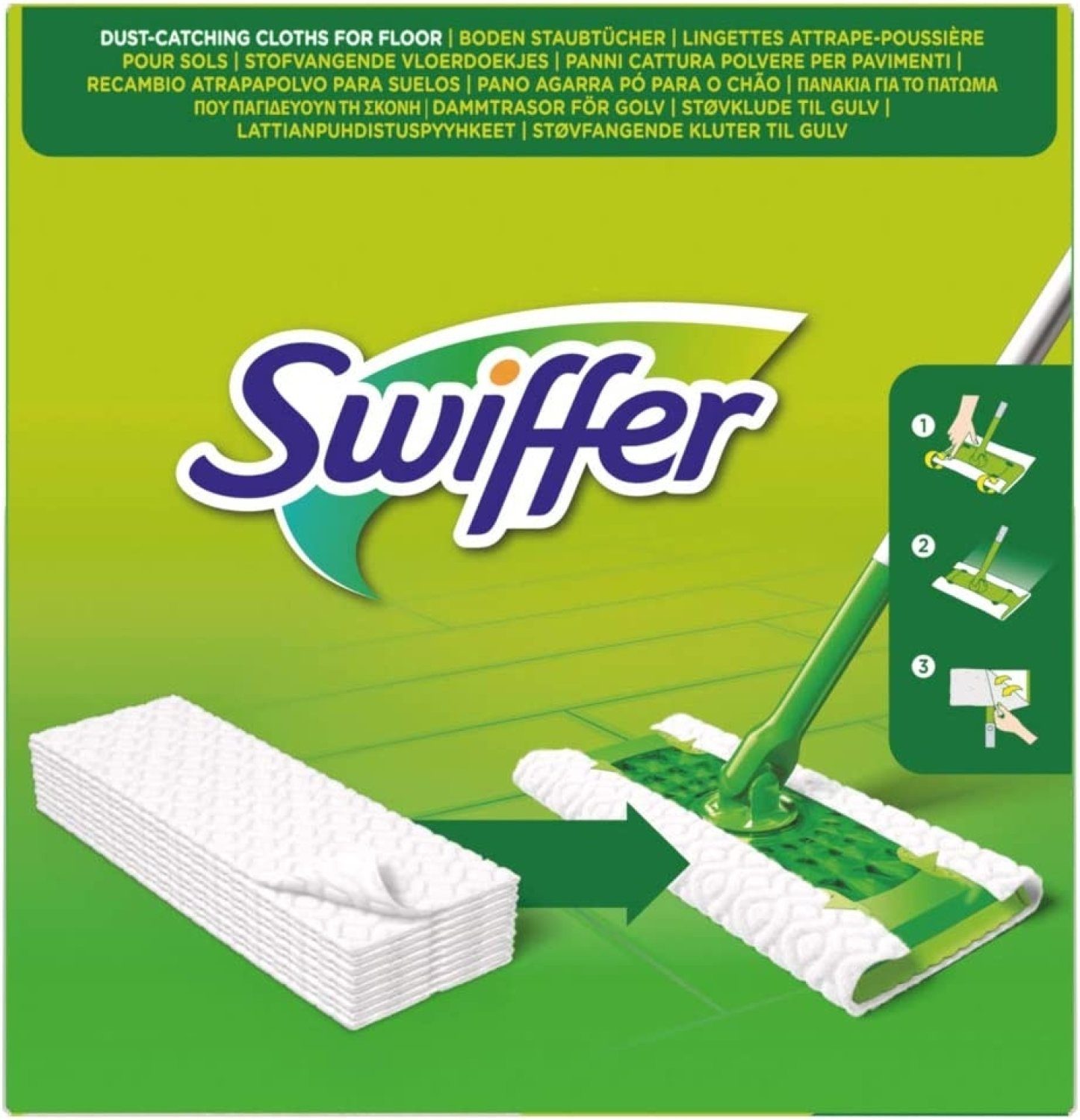 Swiffer Staubbesen Swiffer DRY Bodenwischer Boden separat Tücher NACHFÜLLPACK erhältlich) 36 Staubtücher (Bodenwischer 