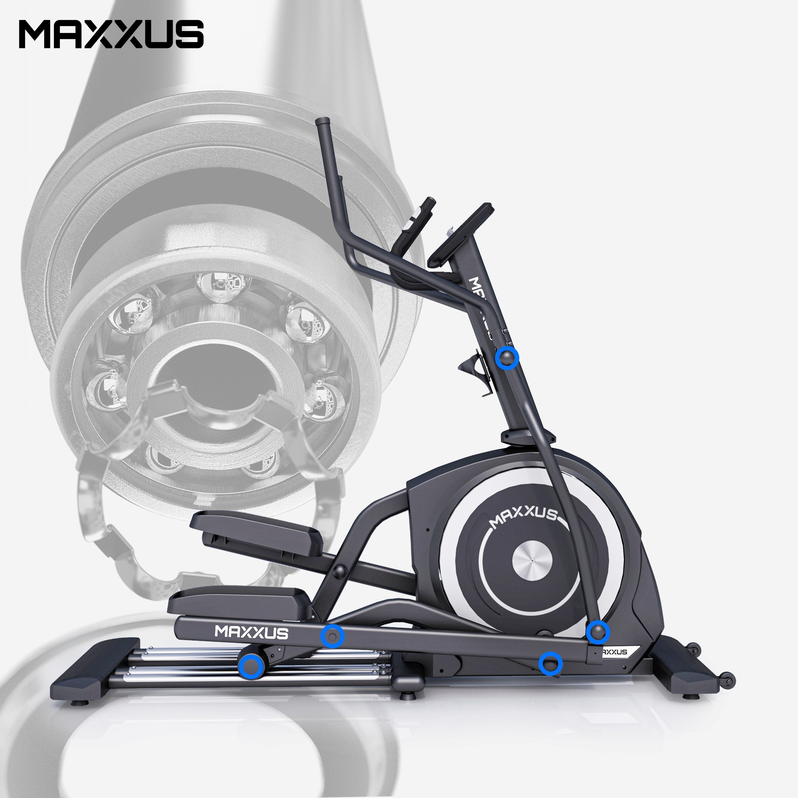 MAXXUS Crosstrainer CX 6.1, Ellipsentrainer, Elliptischer Heimtrainer, mit Bluetooth (1-tlg), 12 Programmen, 29 Schwungmasse, bis 160 kg, Cardio Trainingsgerät