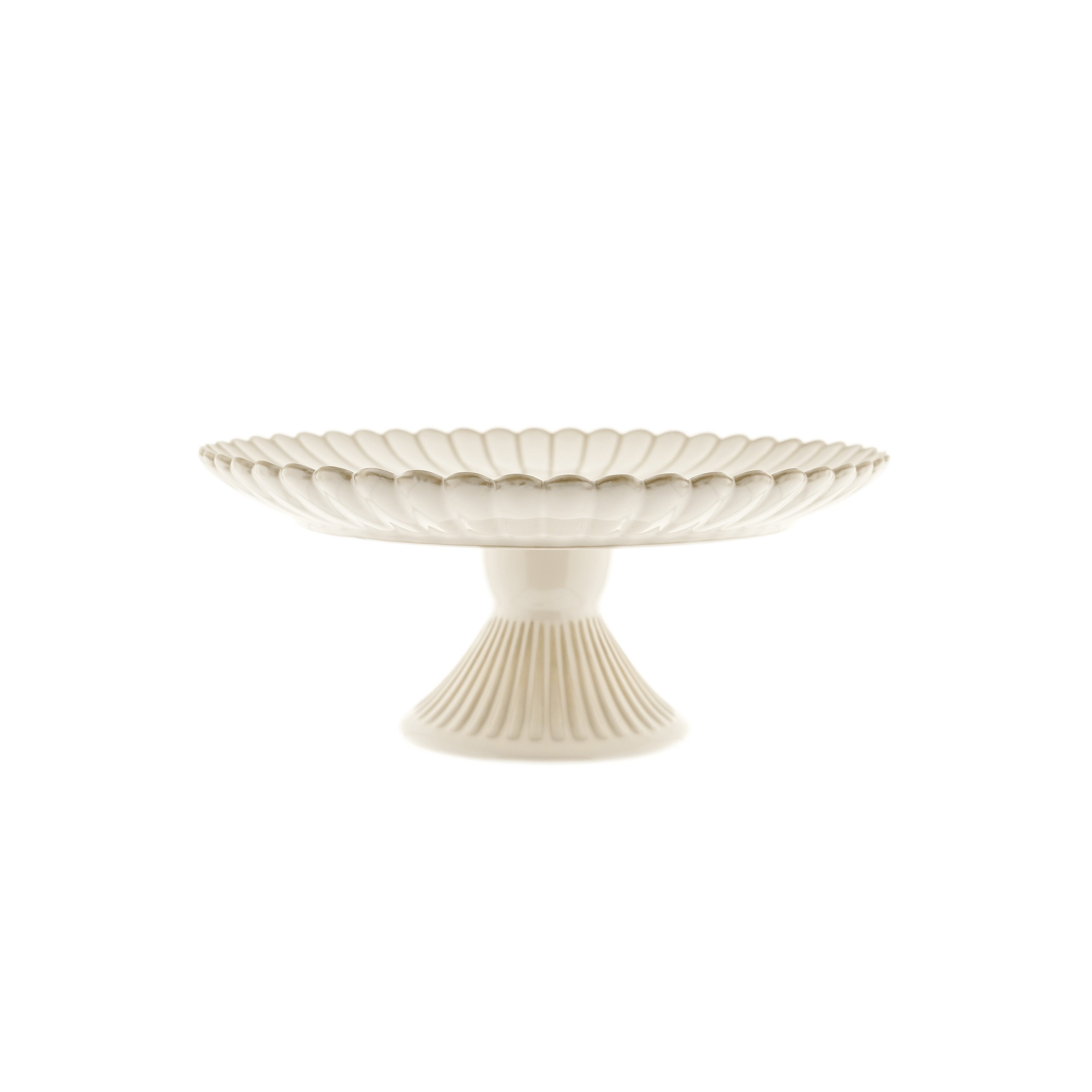 Almina Servierplatte Bloomy Servierplatte ø33 cm, mit Fuß & floraler Struktur, Porzellan, (1-tlg)