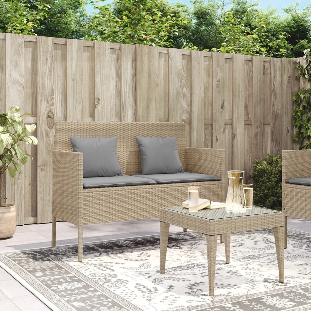 vidaXL Gartenbank Gartenbank mit Kissen Beige günstig online kaufen