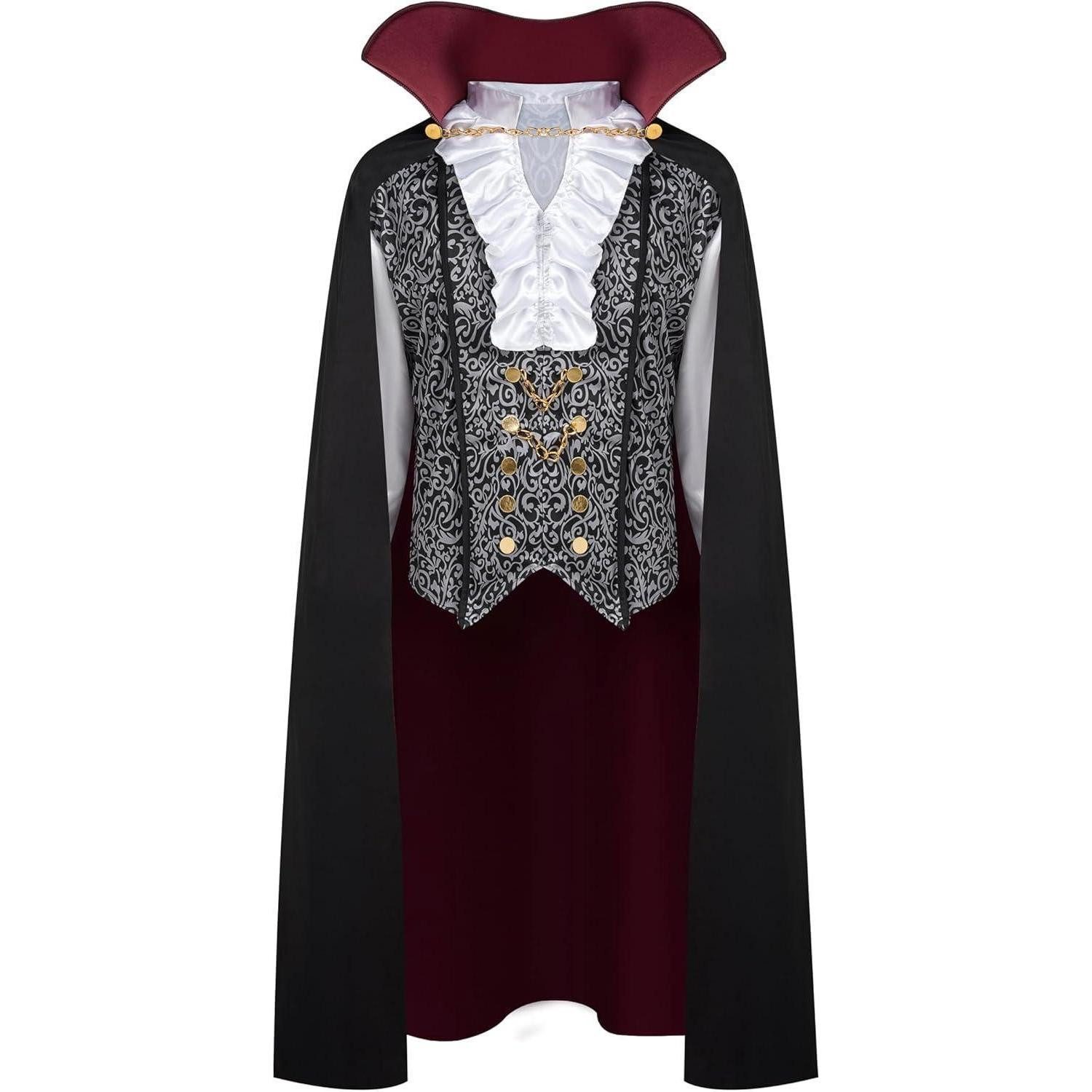 LuxusKollektion Vampir-Kostüm Kostüm Renaissance Mittelalter Vampir Herren Rollenspiel Silber S