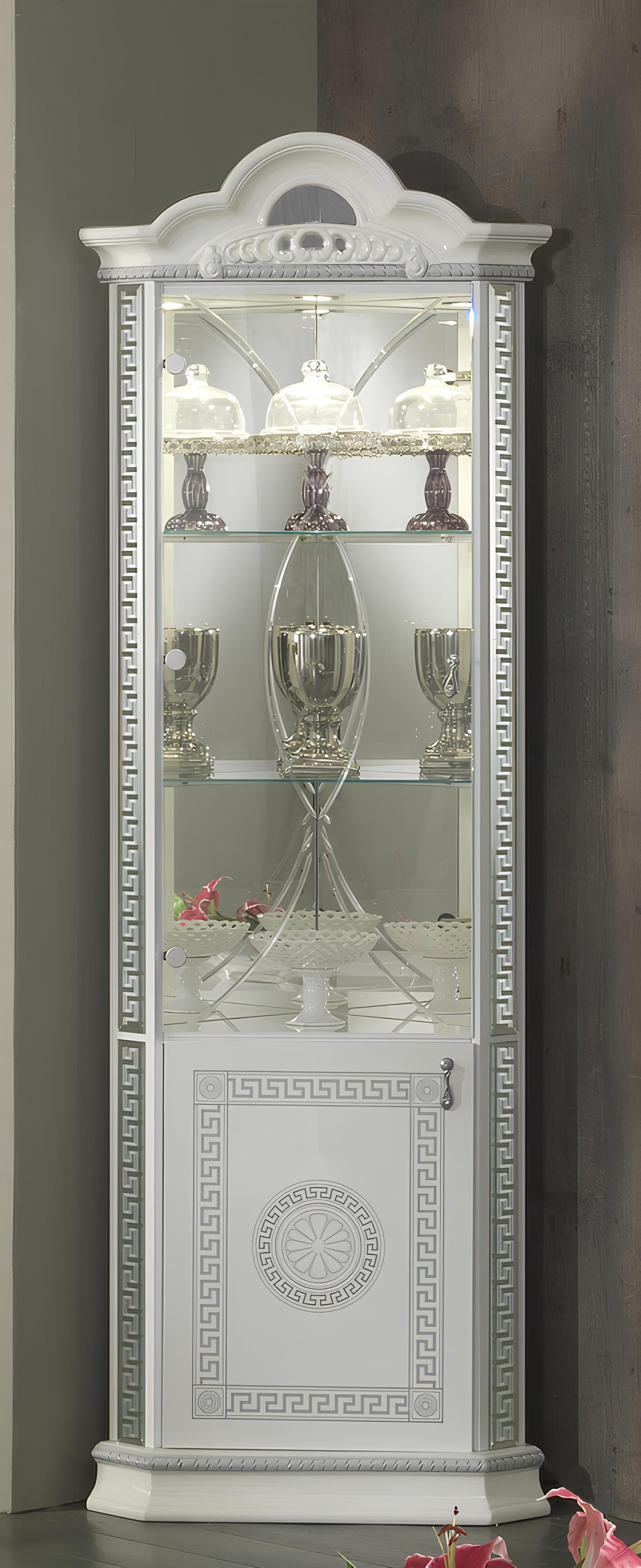 Xlmoebel Vitrine Eckschrank Luxus Holz im italienischen Stil für stilvolle Räume (1-St., Eckvitrine) Made in Europa