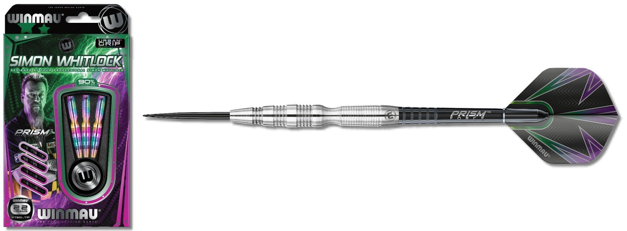 g Dartpfeil Winmau Simon 1042- 22g/24 Whitlock Silver Steeldart Winmau