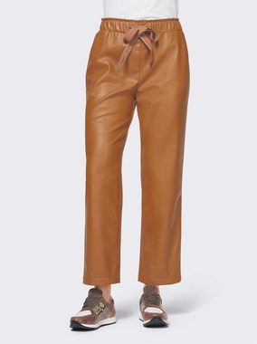 Rick by rick cardona Lederhose RICK CARDONA Damen Designer-Lederimitathose m.Bindeband, cognac