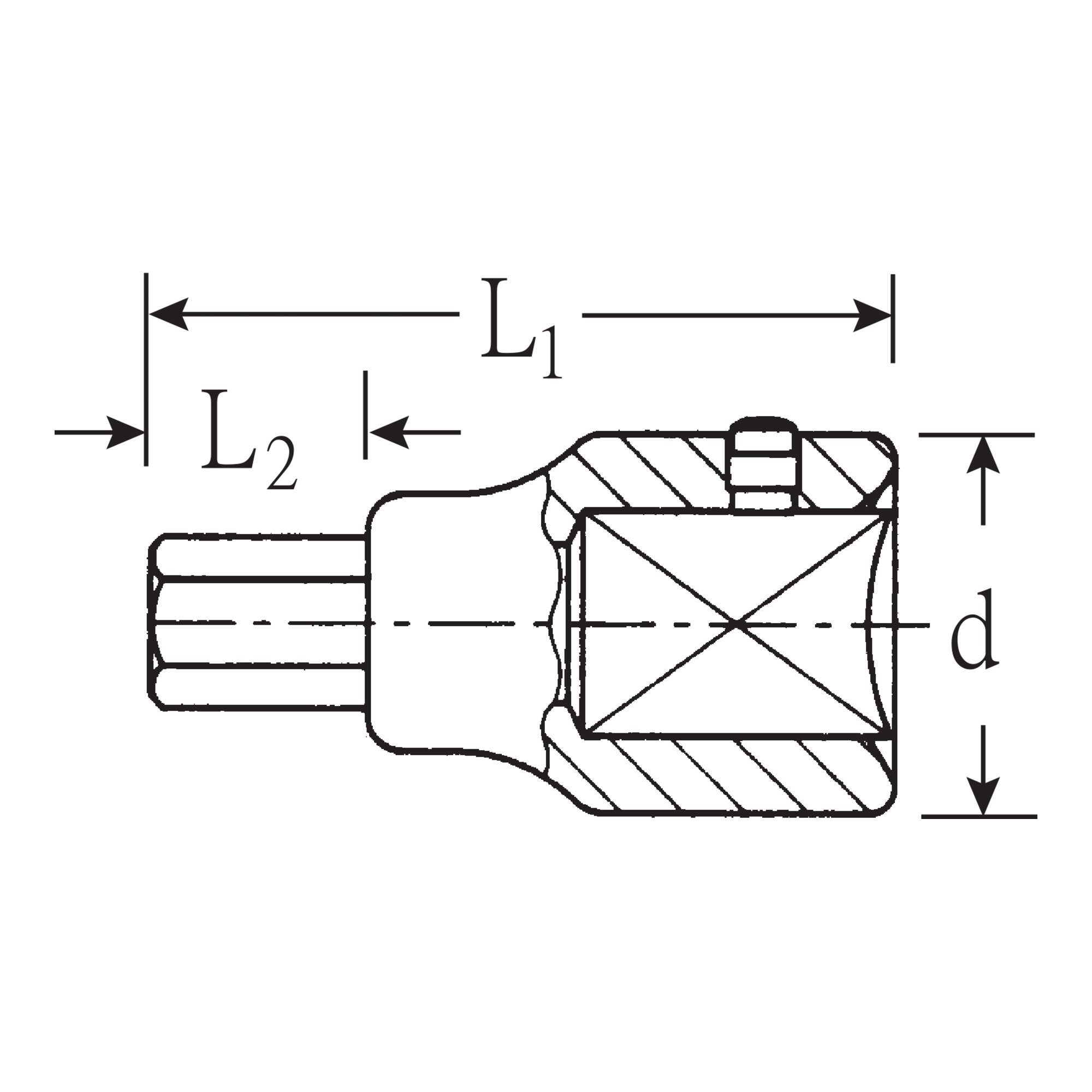 Stahlwille Steckschlüssel Stahlwille 3/4" (20mm) INHEX-Einsatz SW.19mm L.80mm
