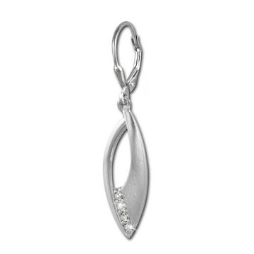 SilberDream Paar Ohrhänger SilberDream Ohrringe Damen 925 Silber (Ohrhänger), Damen Ohrhänger Blätter aus 925 Sterling Silber, Farbe: silber, weiß