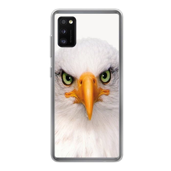 MuchoWow Handyhülle Jungen - Adler - Amerikanischer Weißkopfseeadler - Vogel - Porträt - Handyhülle Samsung Galaxy A41 Smartphone-Bumper Print Handy