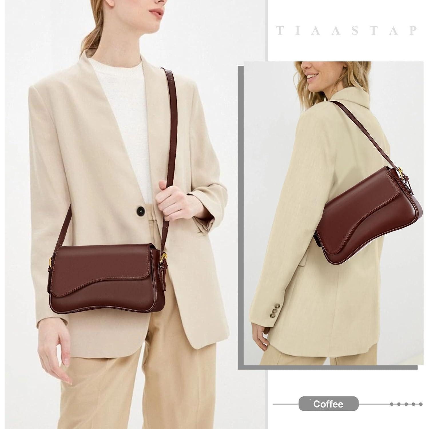 LuxusKollektion Hobo Handtasche Hobo Leder Reißverschluss Klein Vintage Y2K Damen A-coffee