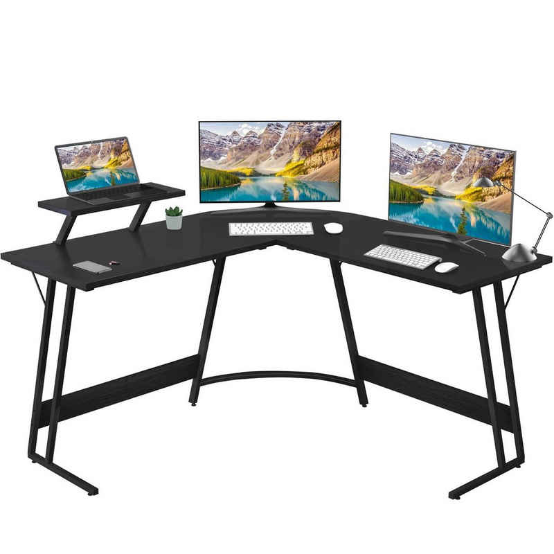 HOMALL Gamingtisch Computertisch 130 * 130cm Schreibtisch Gamer L-Eckschreibtisch