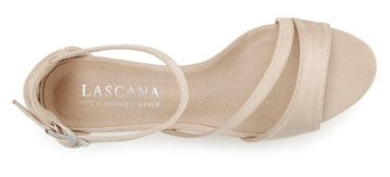 LASCANA High-Heel-Sandalette, Riemchensandalette Sandalette Sandalette, Sommerschuh mit Riemchen, bequeme Absatzhöhe VEGAN