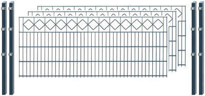 Arvotec Doppelstabmattenzaun EXCLUSIVE 80 zum Einbetonieren "Karo" mit Zierleiste, (Set), Zaunhöhe 80 cm, Zaunlänge 2 - 60 m