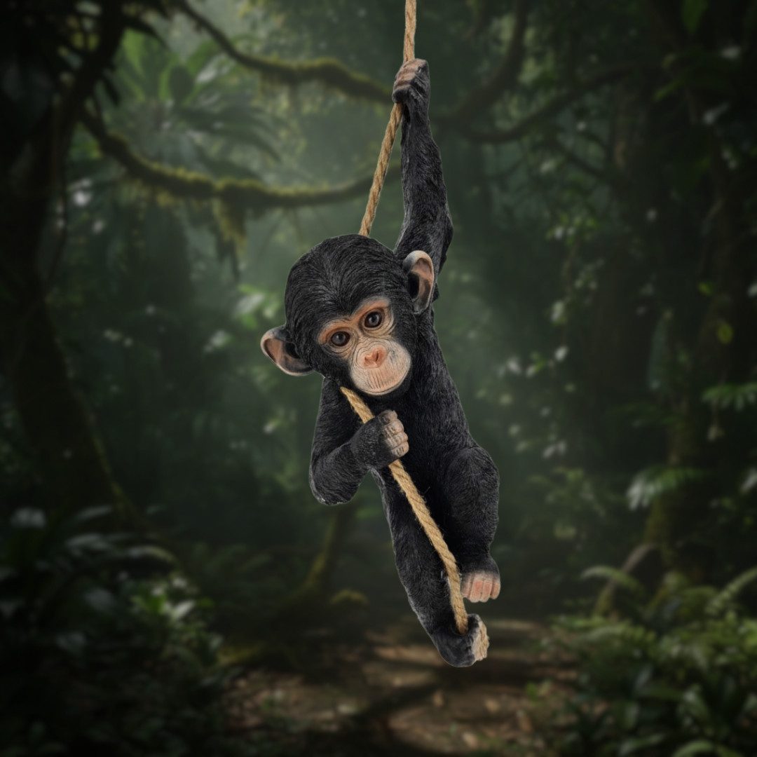 abc HOME Dekofigur Verspielter Affe am Seil