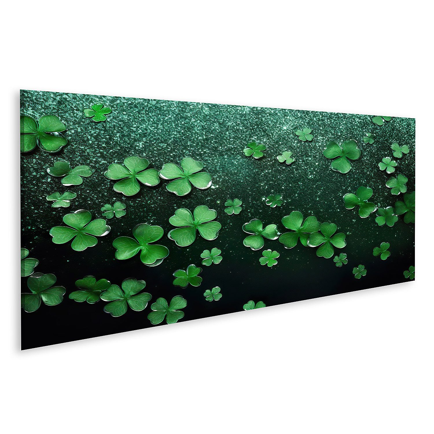islandburner Leinwandbild St Patricks Day Glitzernde Banner Vorlage Grüne Vierblättrig Bilder