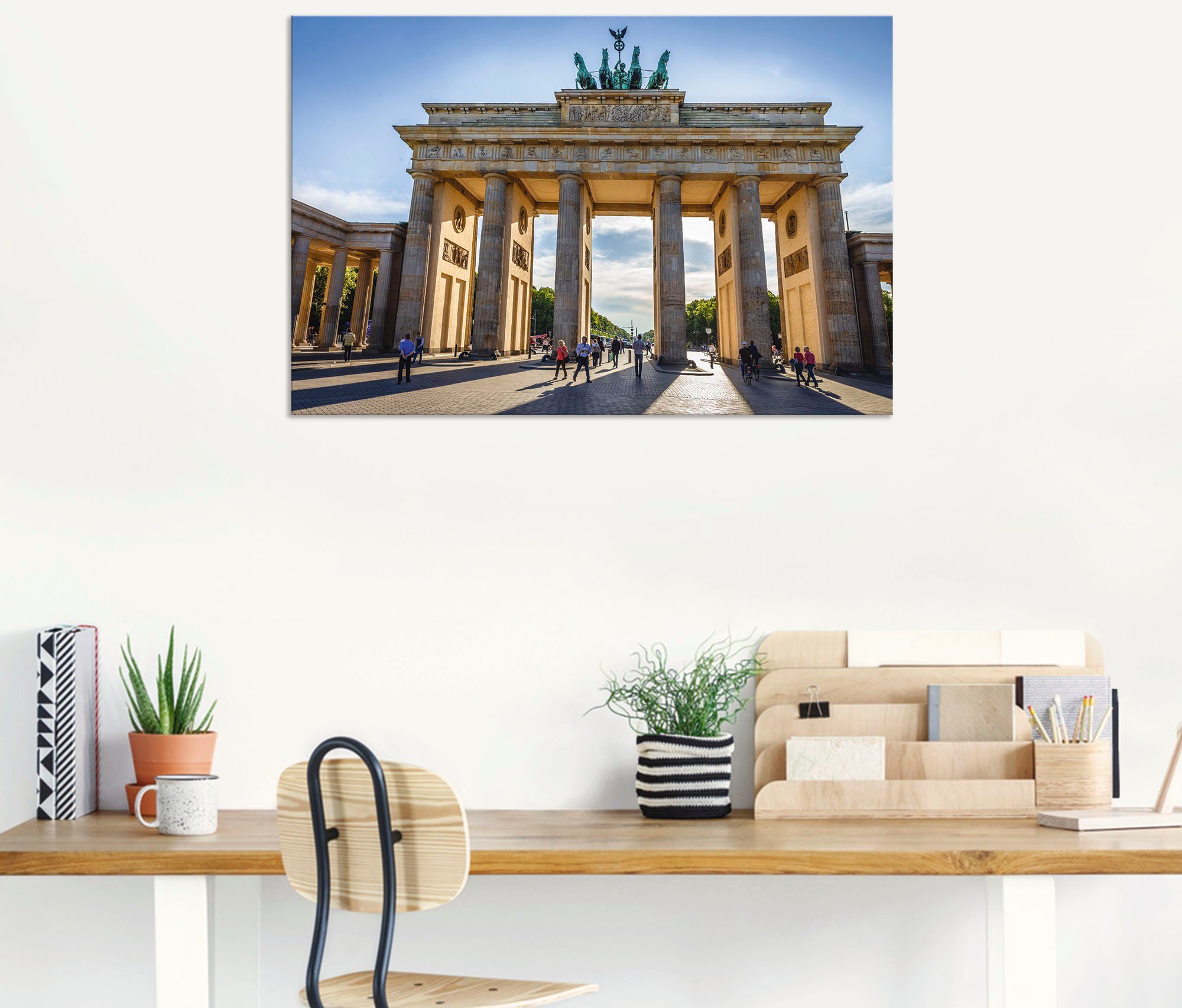 oder Alubild, (1 Tor als Poster Berlin, in Brandenburger Größen Wandbild Leinwandbild, St), Wandaufkleber Gebäude in versch. Artland