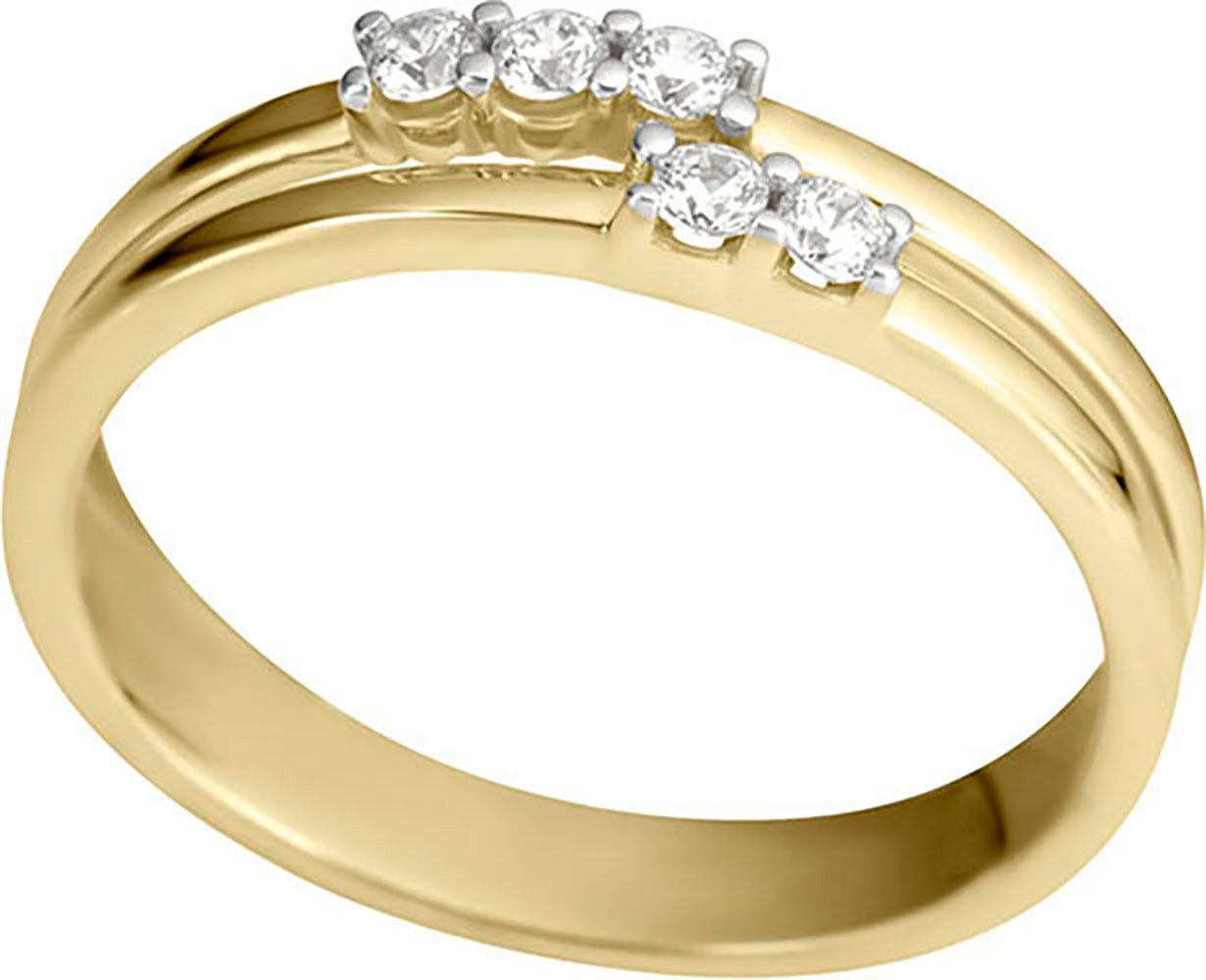 Firetti Diamantring Schmuck Geschenk Gold 333 Damenring Goldring Fingerring Bicolor, mit Diamanten