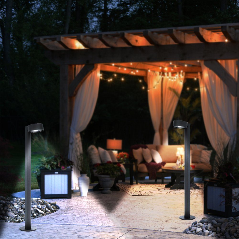 EGLO Außen-Stehlampe, LED-Leuchtmittel fest verbaut, Warmweiß, Wegeleuchten schwarz LED Wegeleuchte Außen Pollerleuchte