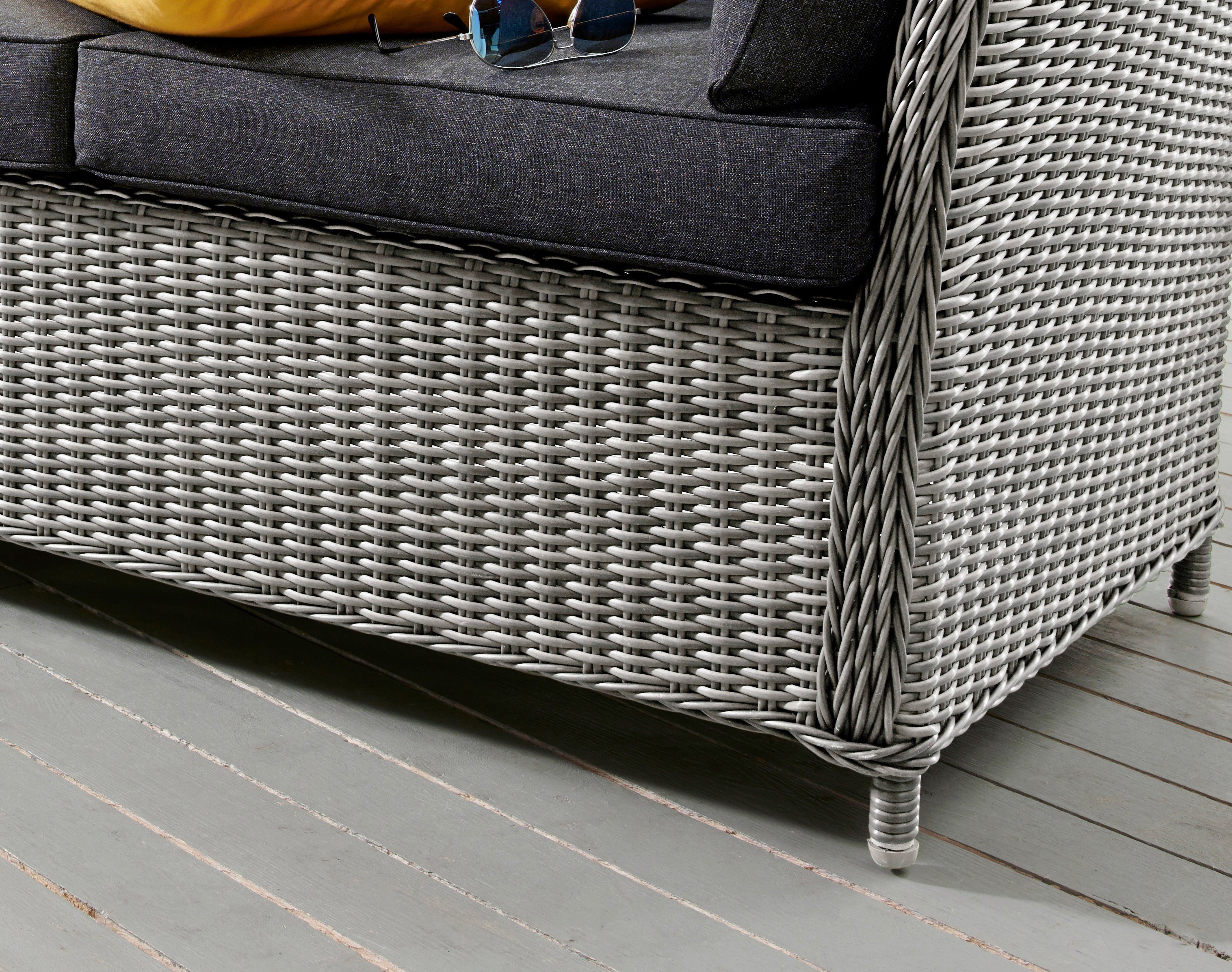 Destiny Loungesofa PALMA, Aluminium, Polyrattan, 3er Bank, inkl. Auflagen