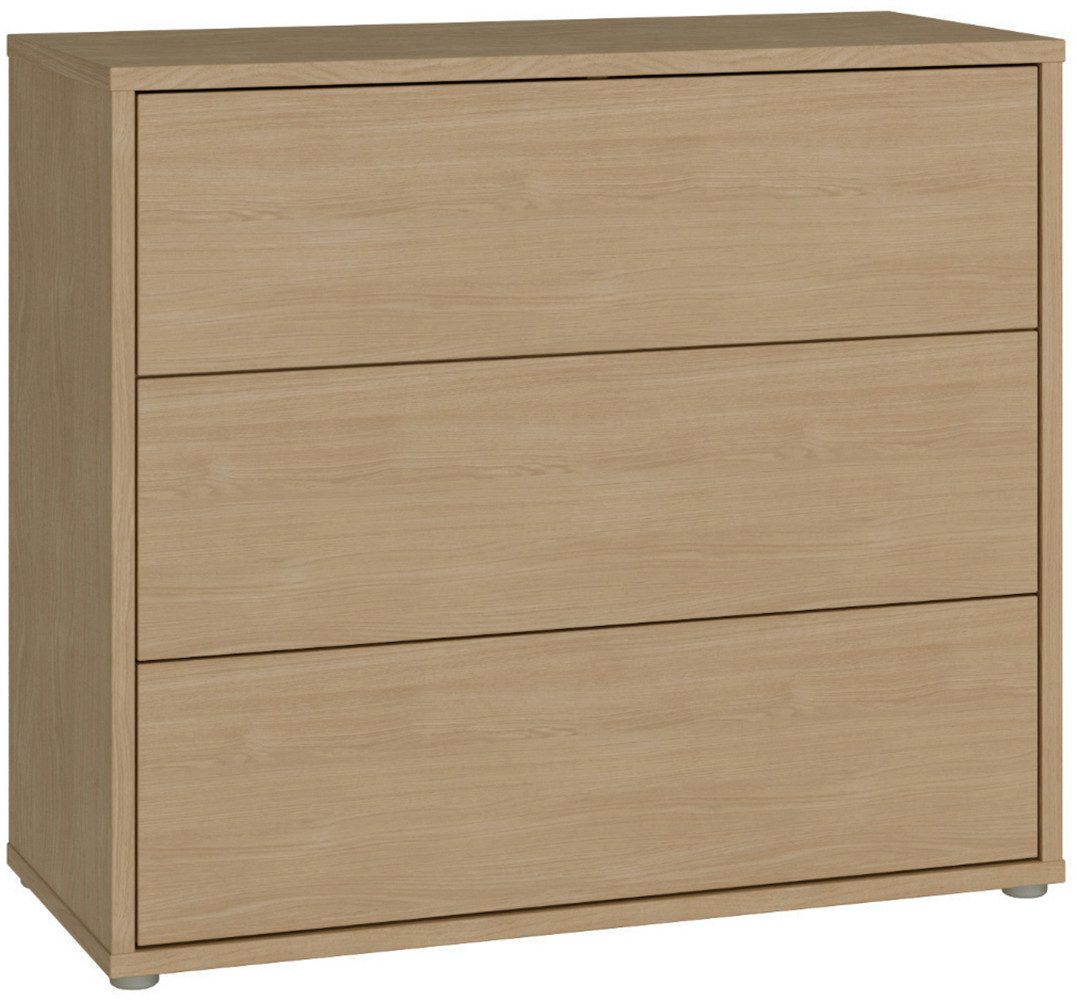 FORTE Kommode Alice Springs, Kommode, 3 Schubkästen B/H/T 94,8/83,1/41,5, Schubkästen mit Vollauszug, grifflos,Push to open