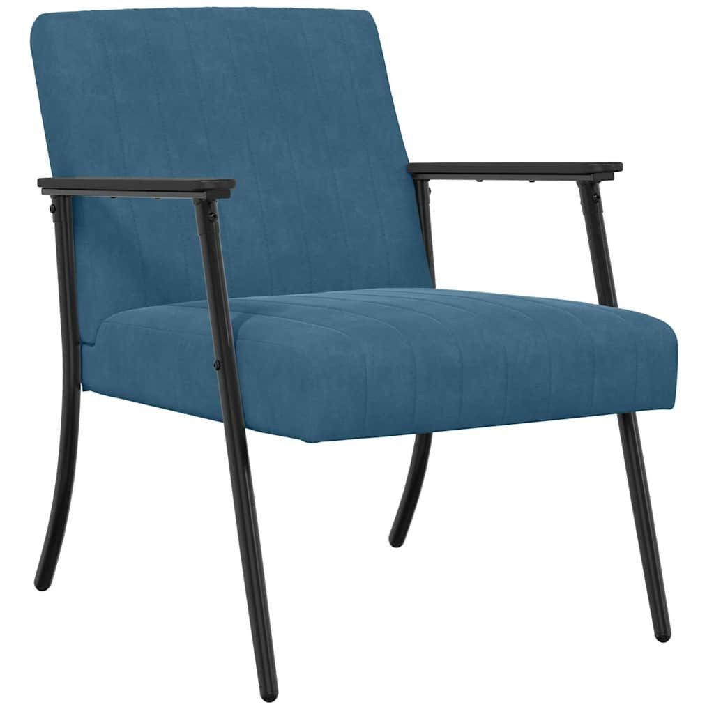 vidaXL Sessel Sessel Blau 59 x 75 x 78 cm Samt (1-St)