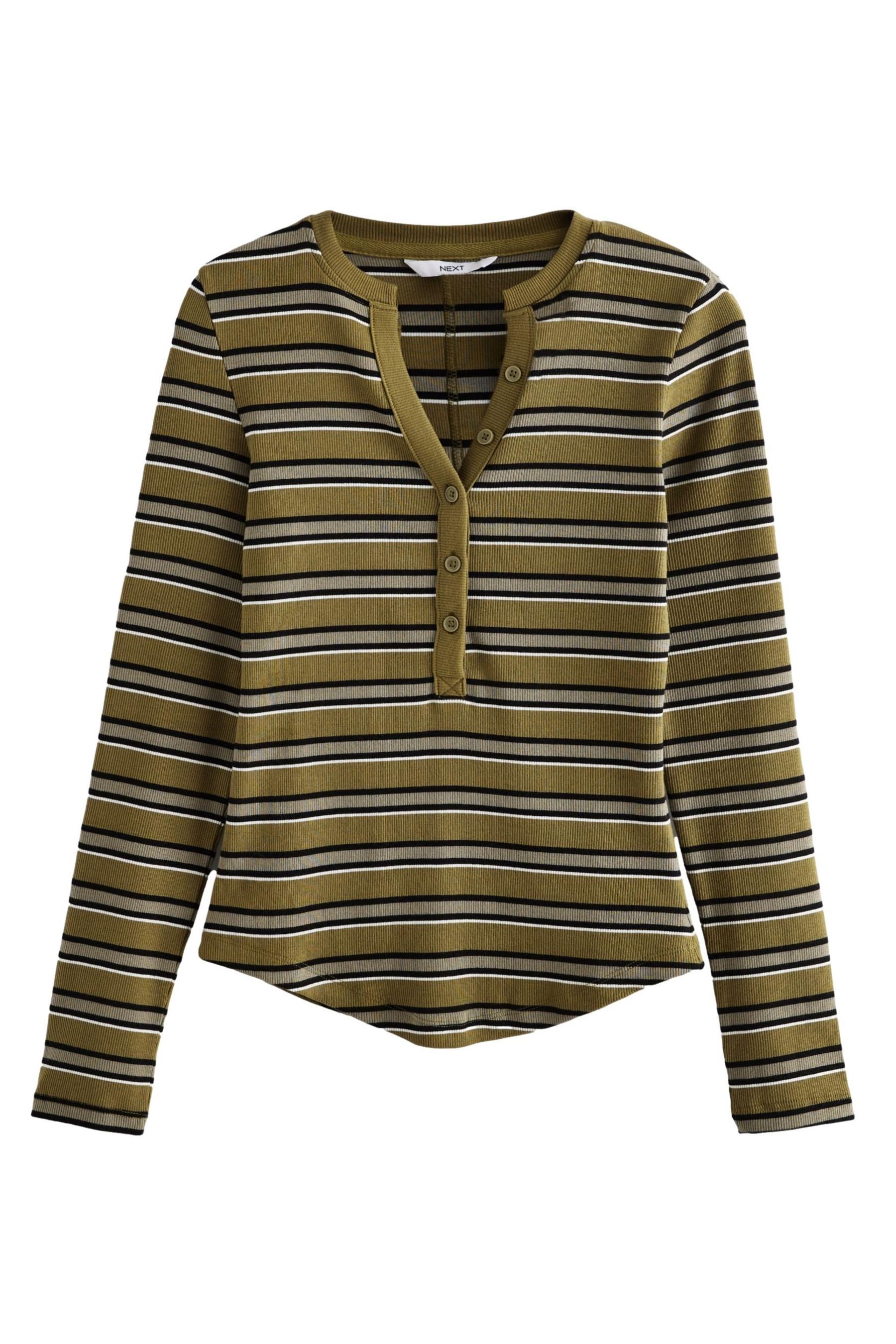 Next Langarmshirt Langärmeliges Henley-Oberteil mit Zierknopf günstig online kaufen