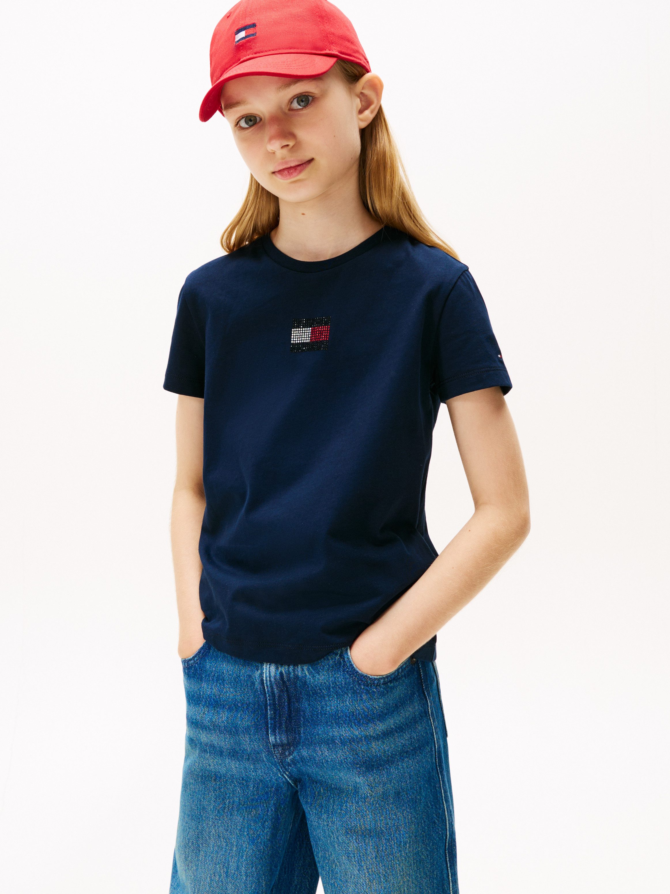 T-Shirt RHINE STONE FLAG TEE S/S