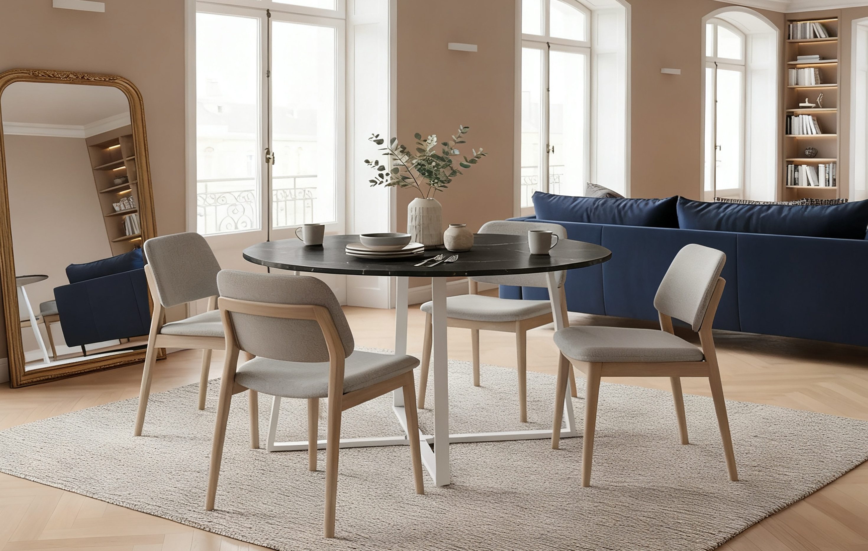 B&D home Esstisch NOA, Metallgestell schwarz oder weiß, rund, 110x110cm, pl günstig online kaufen