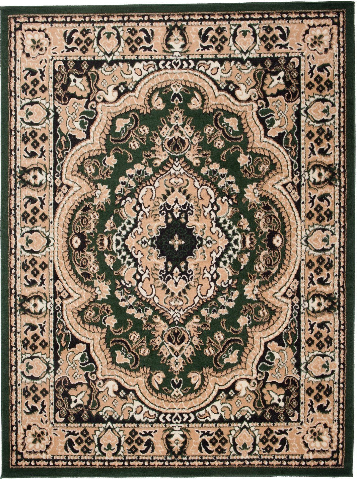 Mazovia Orientteppich Orientalisch Vintage Teppich Kurzflor Wohnzimmerteppich Grün, 60 x 100 cm, Fußbodenheizung