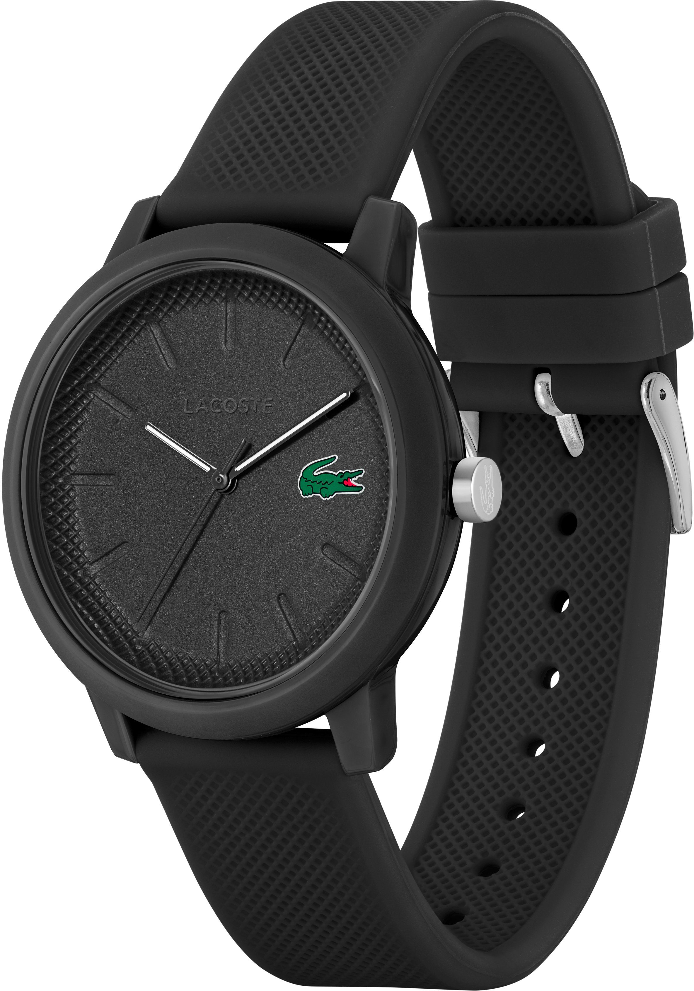 Lacoste Quarzuhr LACOSTE.12.12 2011171, Armbanduhr, Herrenuhr, Mineralglas, Silikonarmband