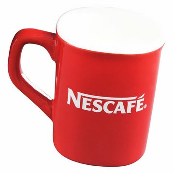 NESCAFE Becher Kaffeebecher mit Henkel, rot, 230 ml, Porzellan