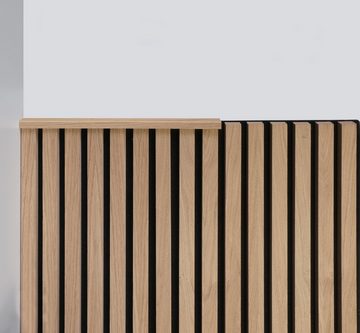 LEISTENHAMMER DER SOCKELLEISTEN SHOP Wandpaneel Akustikpaneel Holz Monarto 240x56 cm Eiche 3D Wandpaneel Lamellenwand, BxL: 56x240 cm, (1-tlg)