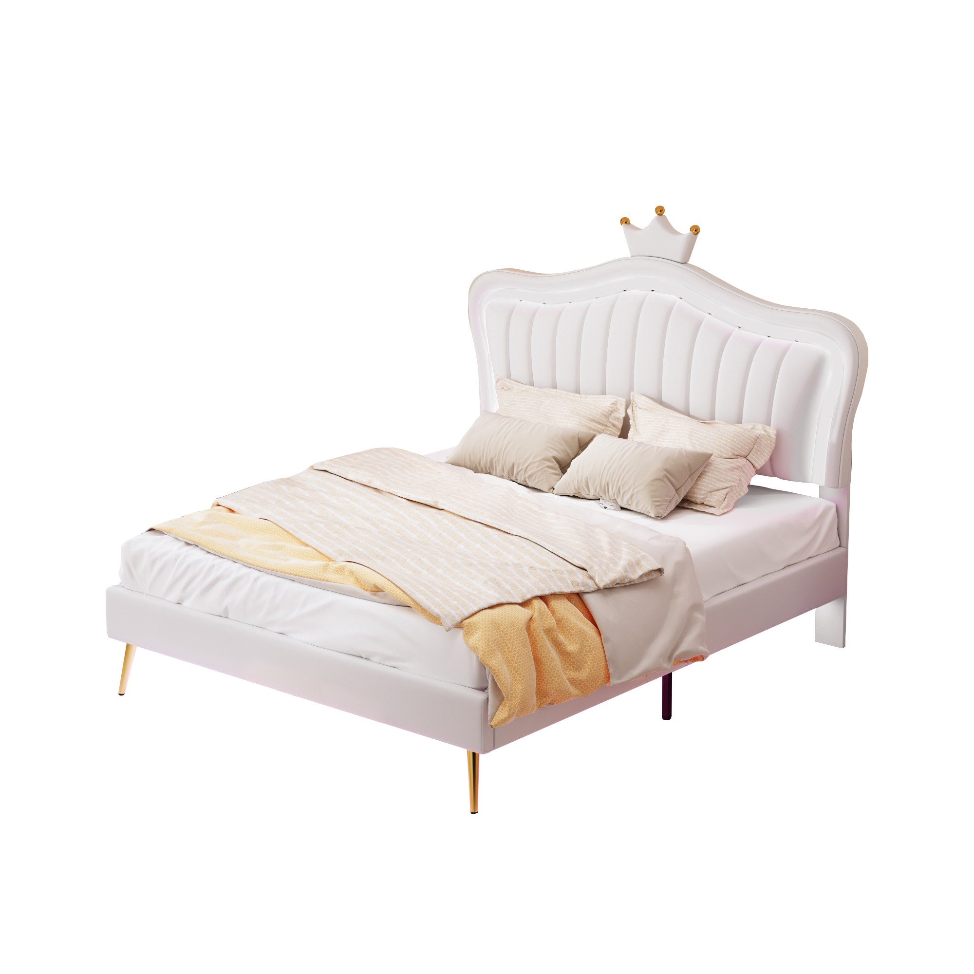 OKWISH Bett Kinderbett Polsterbet Gästebett (Kronen-Doppelbettgestell günstig online kaufen