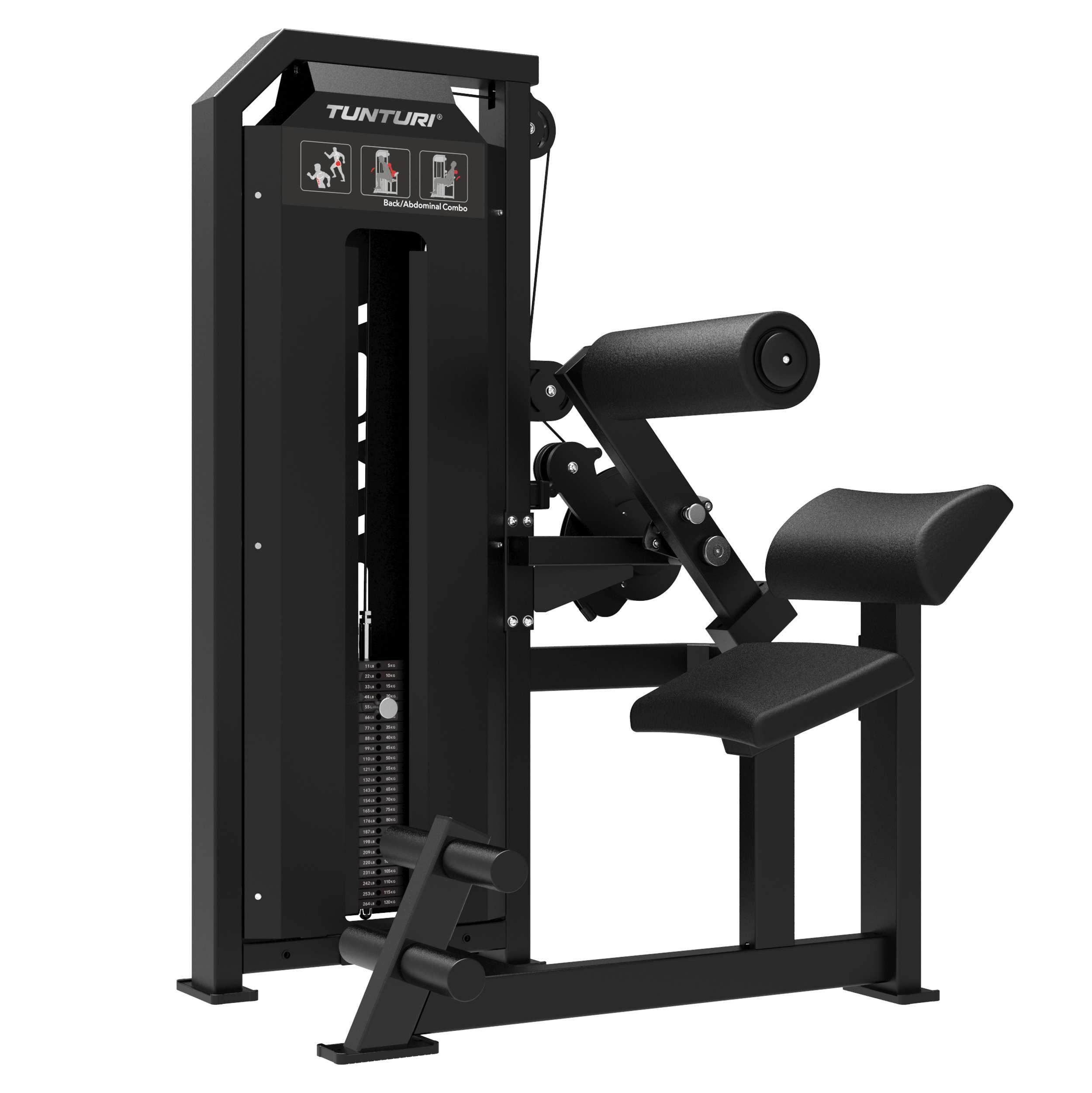 Tunturi Kraftstation Dual Rücken-/Bauchtrainer Kraftstation, Gewichtspaket, V-Serie, 200 kg