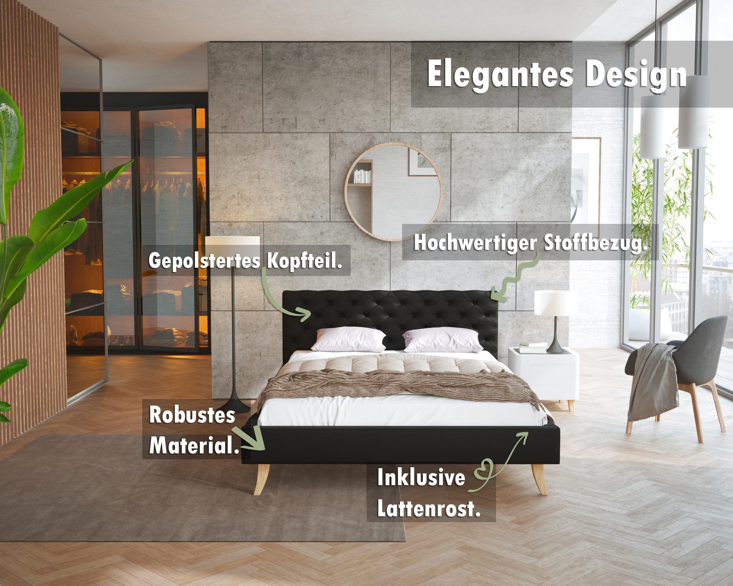 FDM Polsterbett Kalifornia Bettrahmen 120x200, 140x200, günstig online kaufen