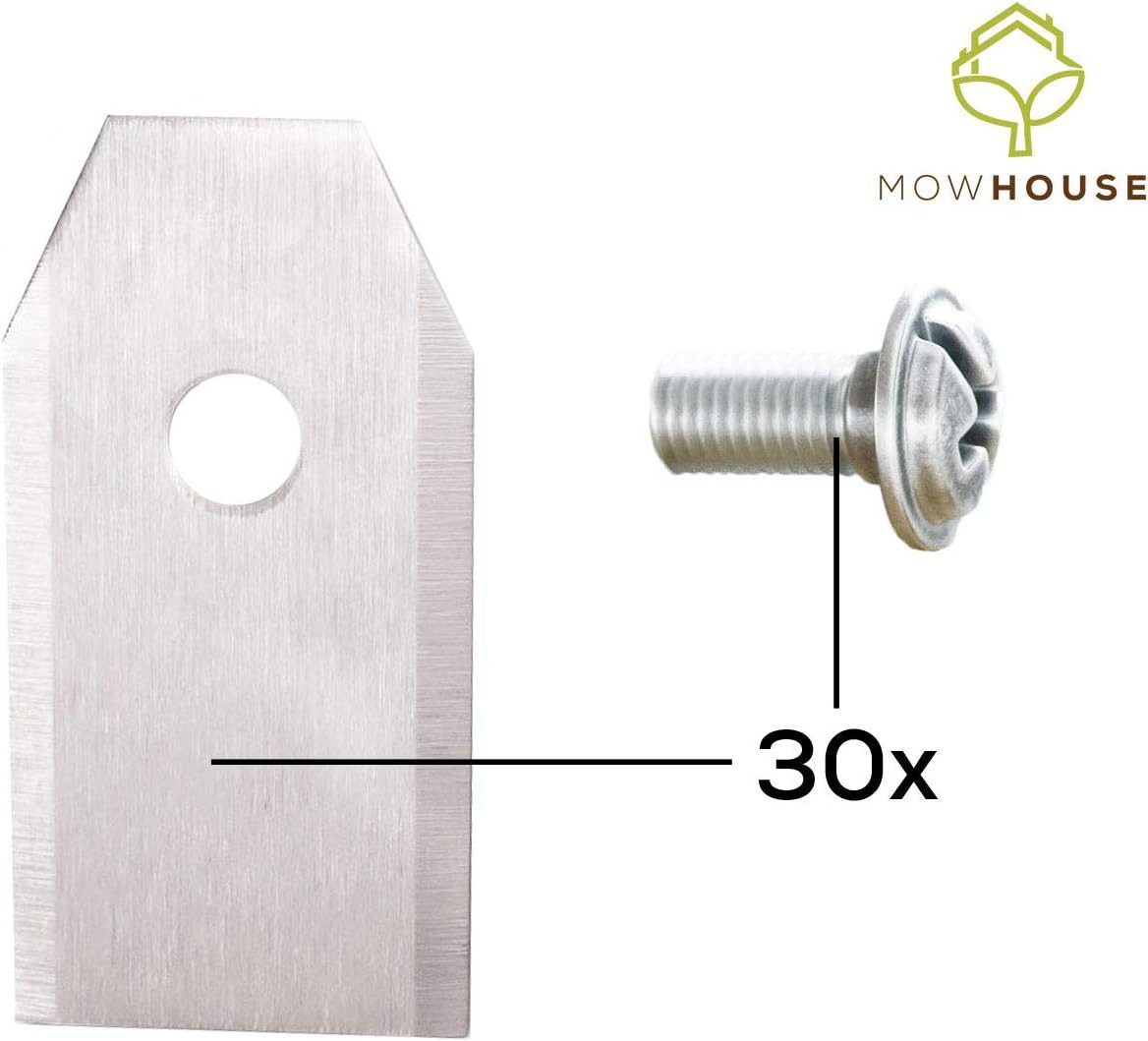MOWHOUSE Mährobotermesser Mähroboter Ersatzklingen für Husqvarna Gardena Messer Set Ersatzmesser (30-St), sehr scharf