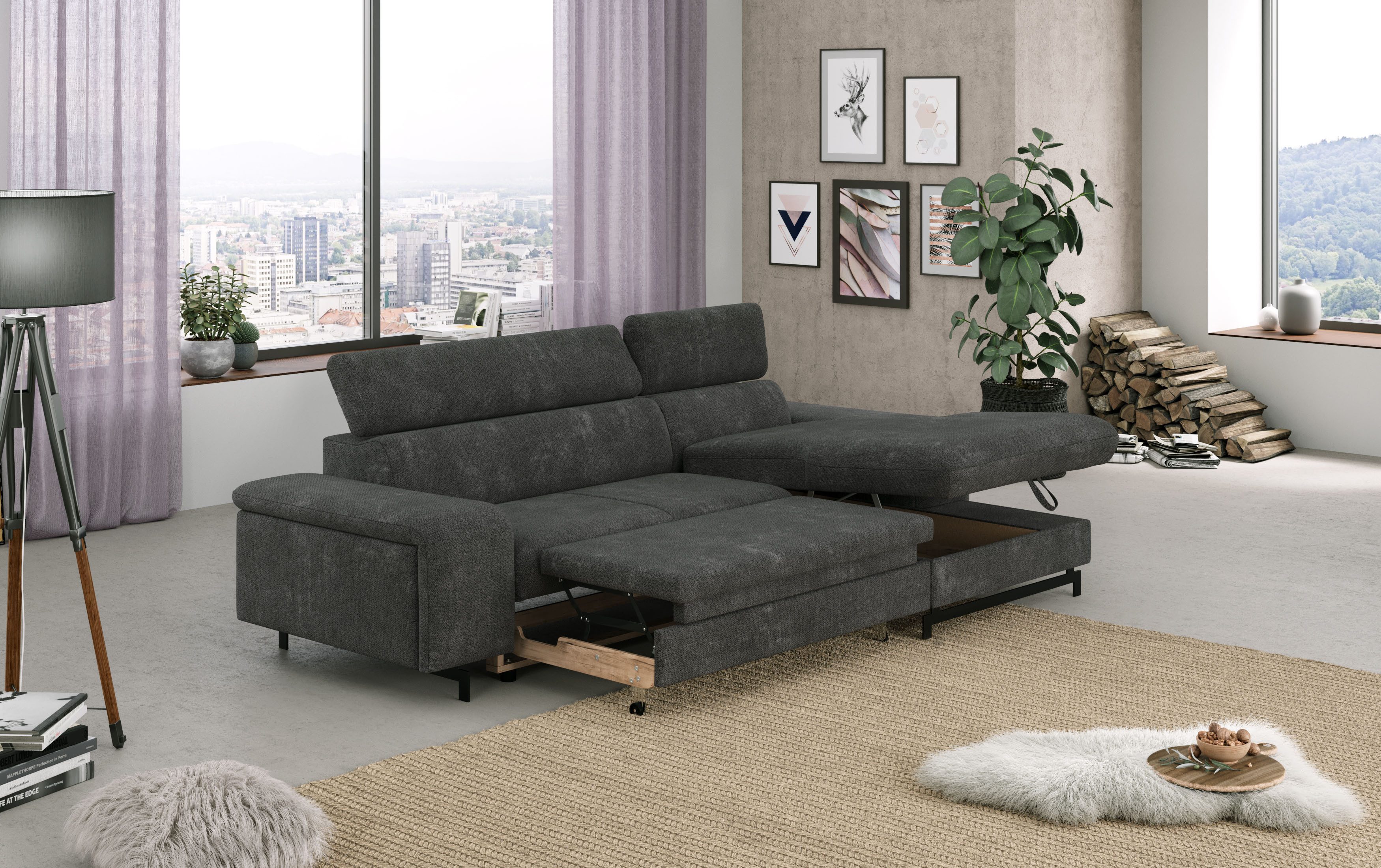 COTTA Ecksofa Emma L-Form, mit Kopfteilverstellung, günstig online kaufen
