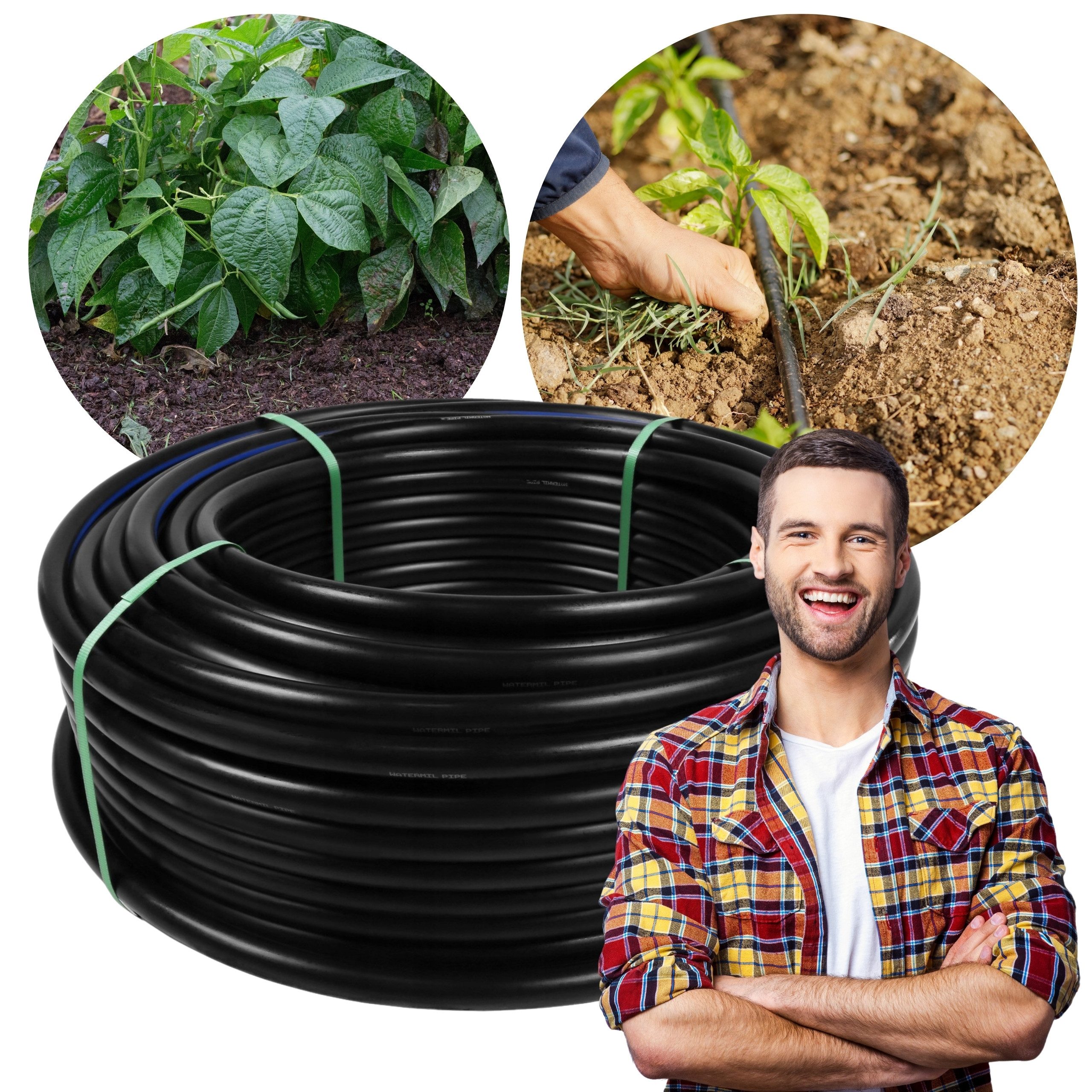 Sarcia.eu Gartenschlauch Schwarzer PE Verlegrohr/Bewässerungsrohr 32mm PN6