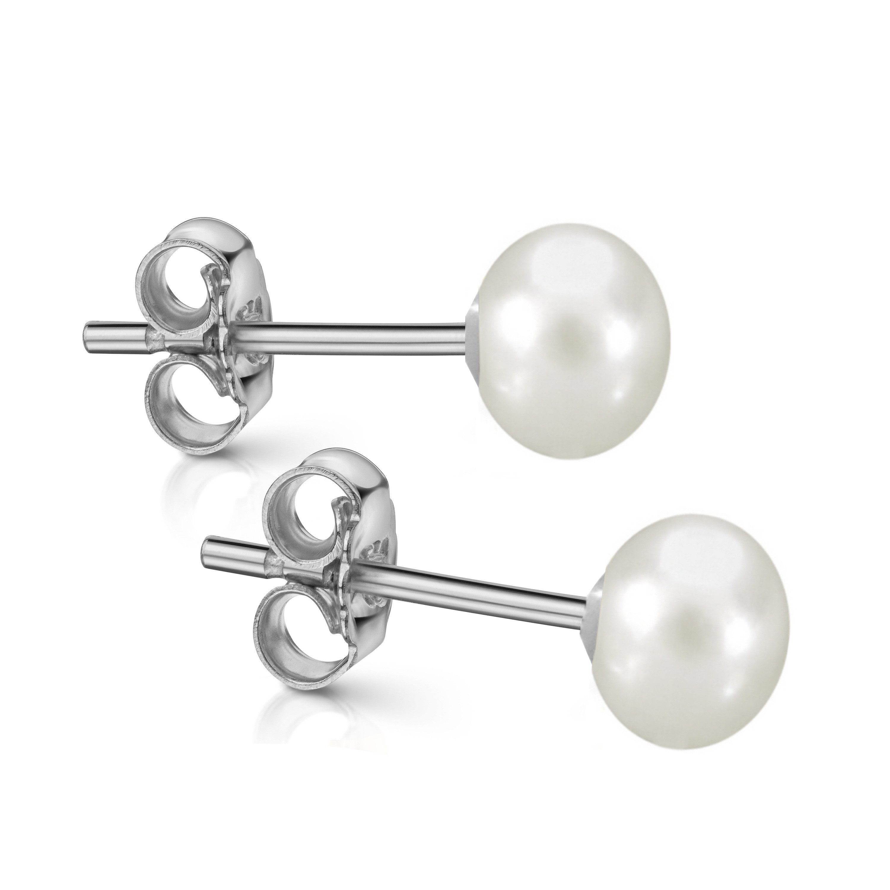Firetti Paar Ohrstecker Schmuck Geschenk Silber 925 Ohrschmuck Ohrringe, Made in Germany - mit Süßwasserzuchtperle