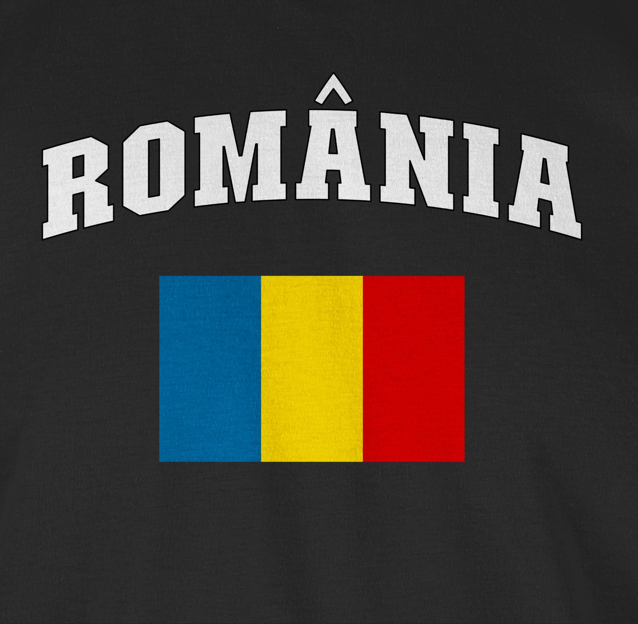 Shirtracer T-Shirt România Schriftzug mit Flagge, Rumänisch, Romania, Rumänien 2026 Fussball WM Fanartikel