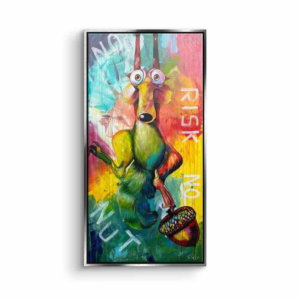 Scrat Nut Age premium DOTCOMCANVAS® mit No Ice Risk Leinwandbild no Leinwandbild, Eichhörnchen Rahmen Rah silberner