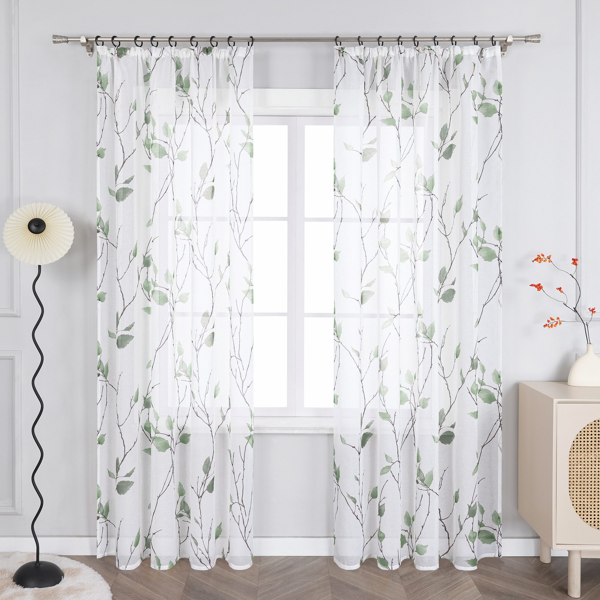 Joyswahl Gardine (1 St), Kräuselband, transparent, Vorhang mit Blätter Must günstig online kaufen