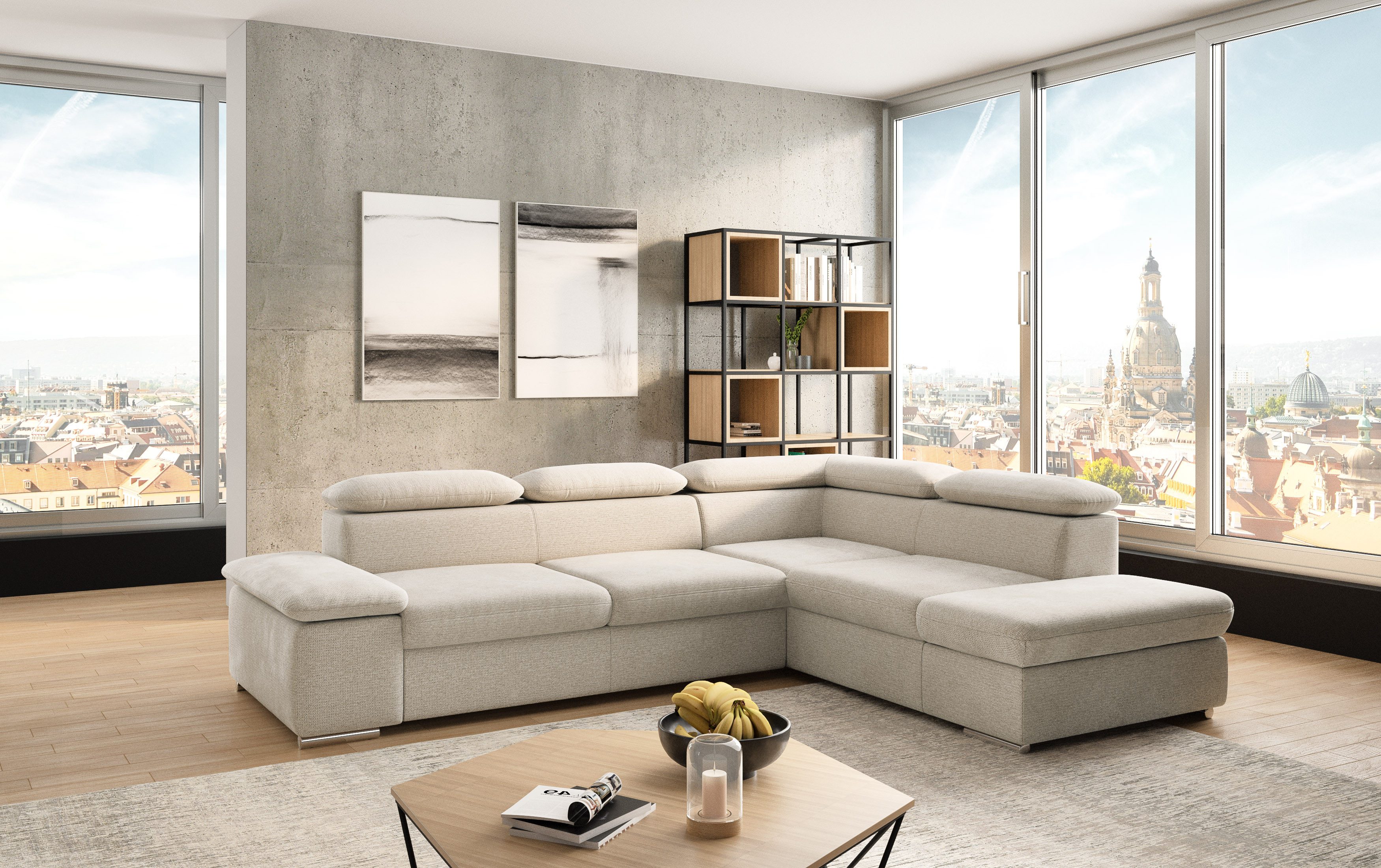 sit&more Ecksofa Valentine, L-Form, Sofa mit Armteil- & Kopfteilverstellung, optional mit Bettfunktion, Ottomane links oder rechts