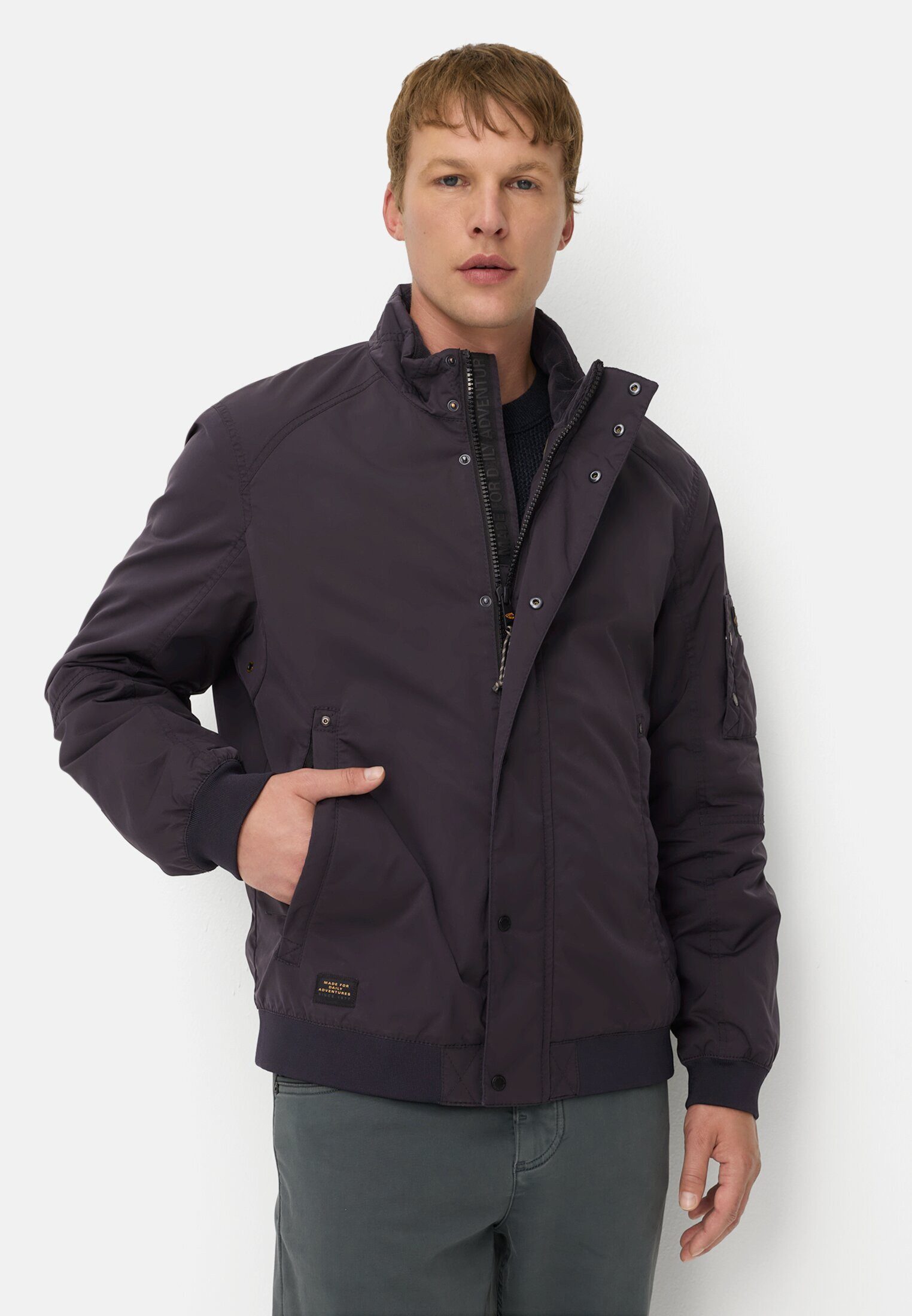 camel active Kurzjacke mit Stehkragen Langarm